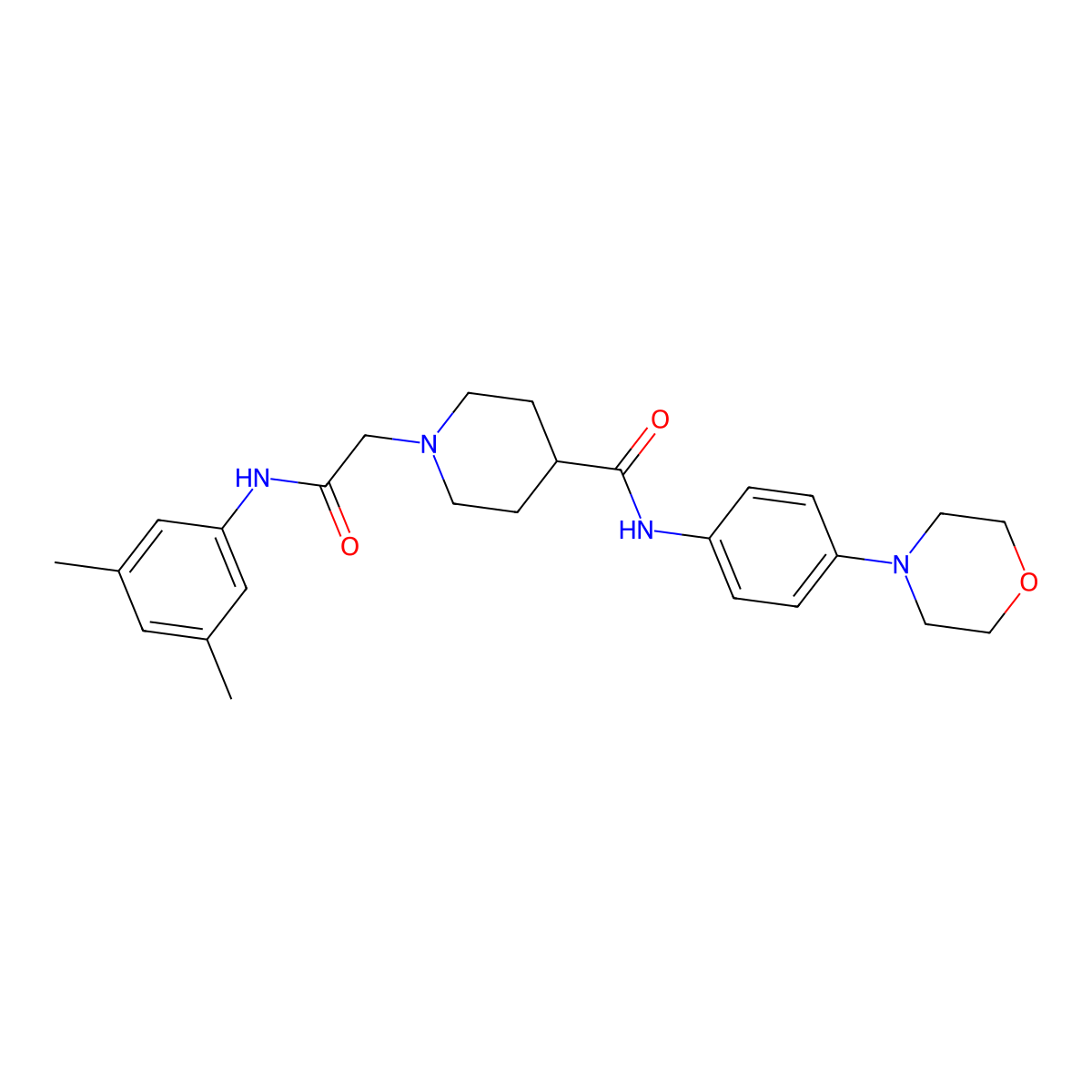 1-(2-((3,5-dimethylphenyl)amino)-2-oxoethyl)-N-(4-morpholinophenyl)piperidine-4-carboxamide molecular structure, CAS 1202996-23-3