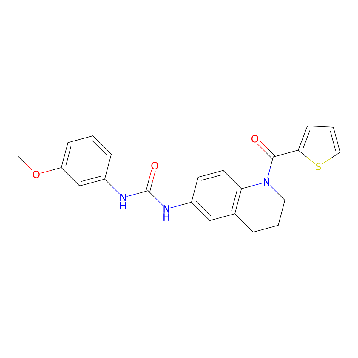 1-(3-Methoxyphenyl)-3-[1-(thiophene-2-carbonyl)-1,2,3,4-tetrahydroquinolin-6-yl]urea molecular structure, CAS 1202996-34-6