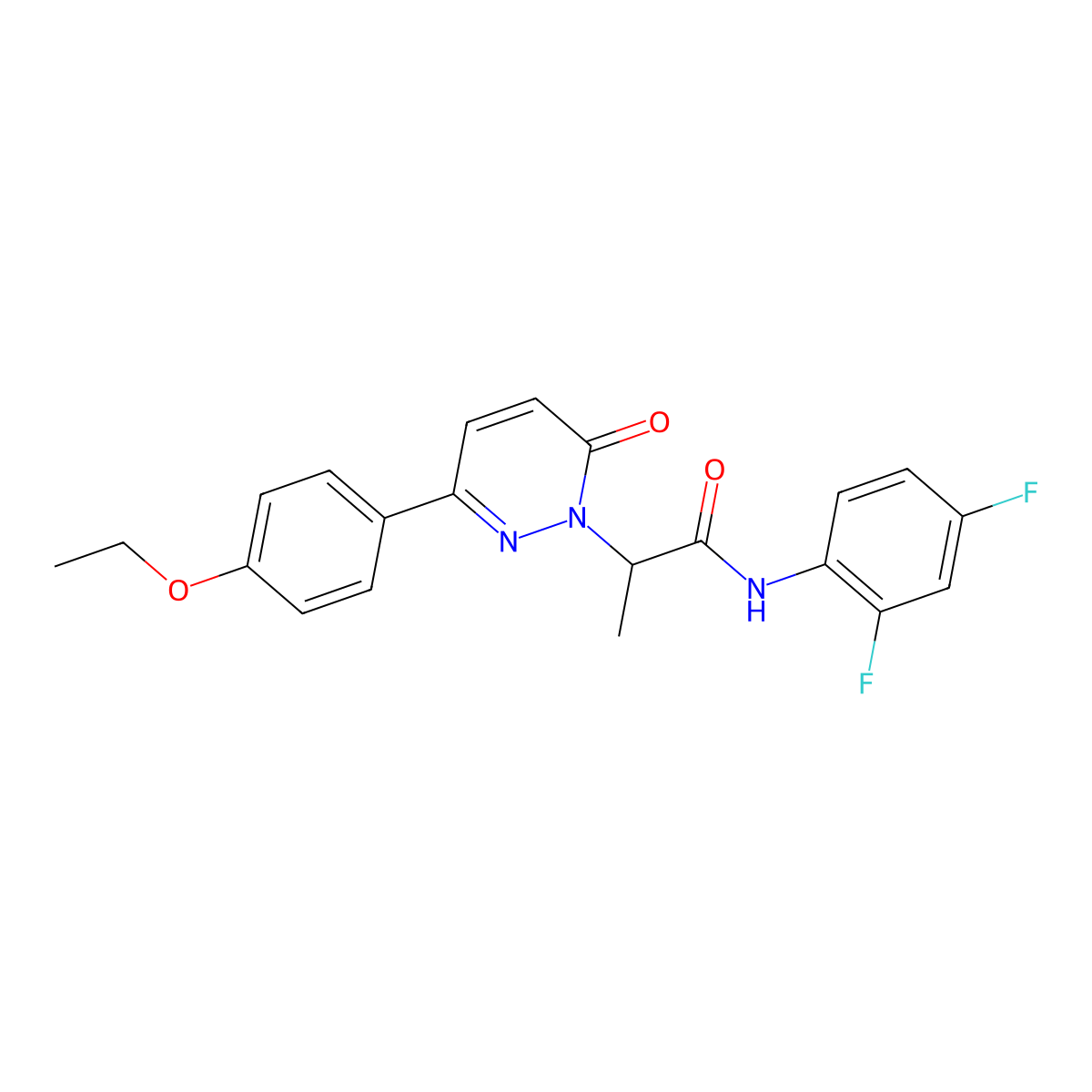 N-(2,4-difluorophenyl)-2-(3-(4-ethoxyphenyl)-6-oxopyridazin-1(6H)-yl)propanamide molecular structure, CAS 1202997-39-4