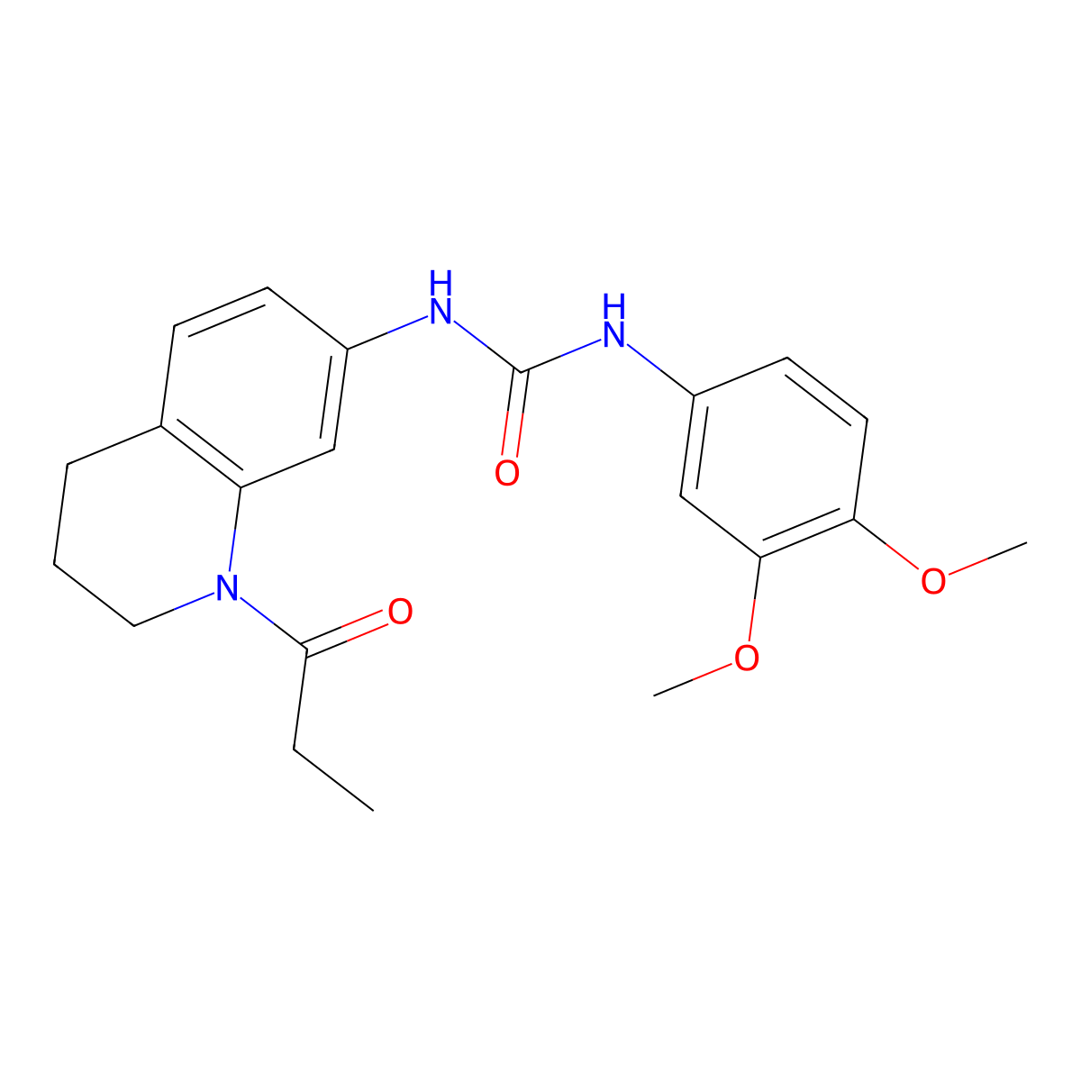 1-(3,4-Dimethoxyphenyl)-3-(1-propionyl-1,2,3,4-tetrahydroquinolin-7-yl)urea molecular structure, CAS 1202998-25-1