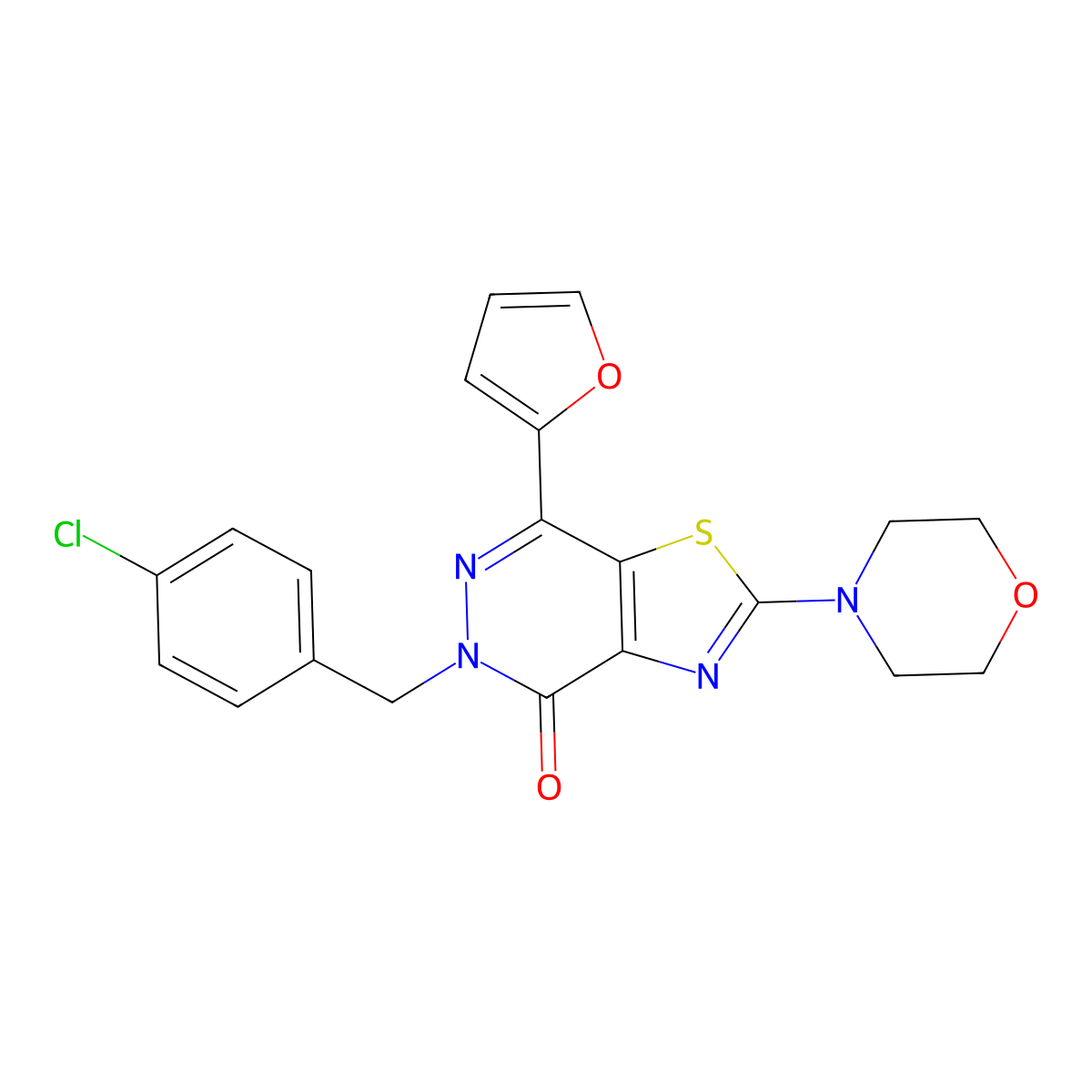 5-(4-chlorobenzyl)-7-(furan-2-yl)-2-morpholinothiazolo[4,5-d]pyridazin-4(5H)-one molecular structure, CAS 1202998-70-6