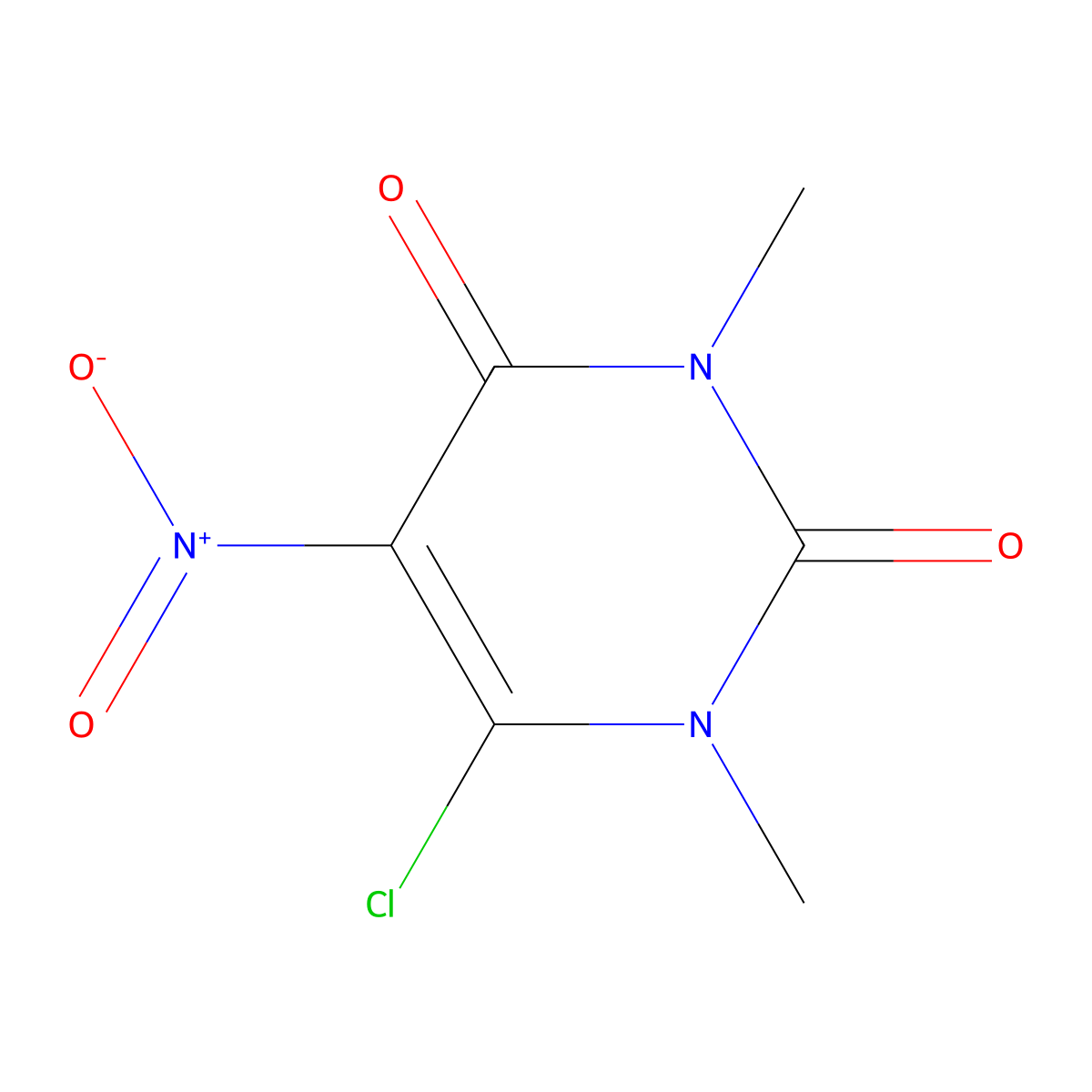 6-Chloro-1,3-dimethyl-5-nitropyrimidine-2,4(1h,3h)-dione molecular structure, CAS 1203-25-4