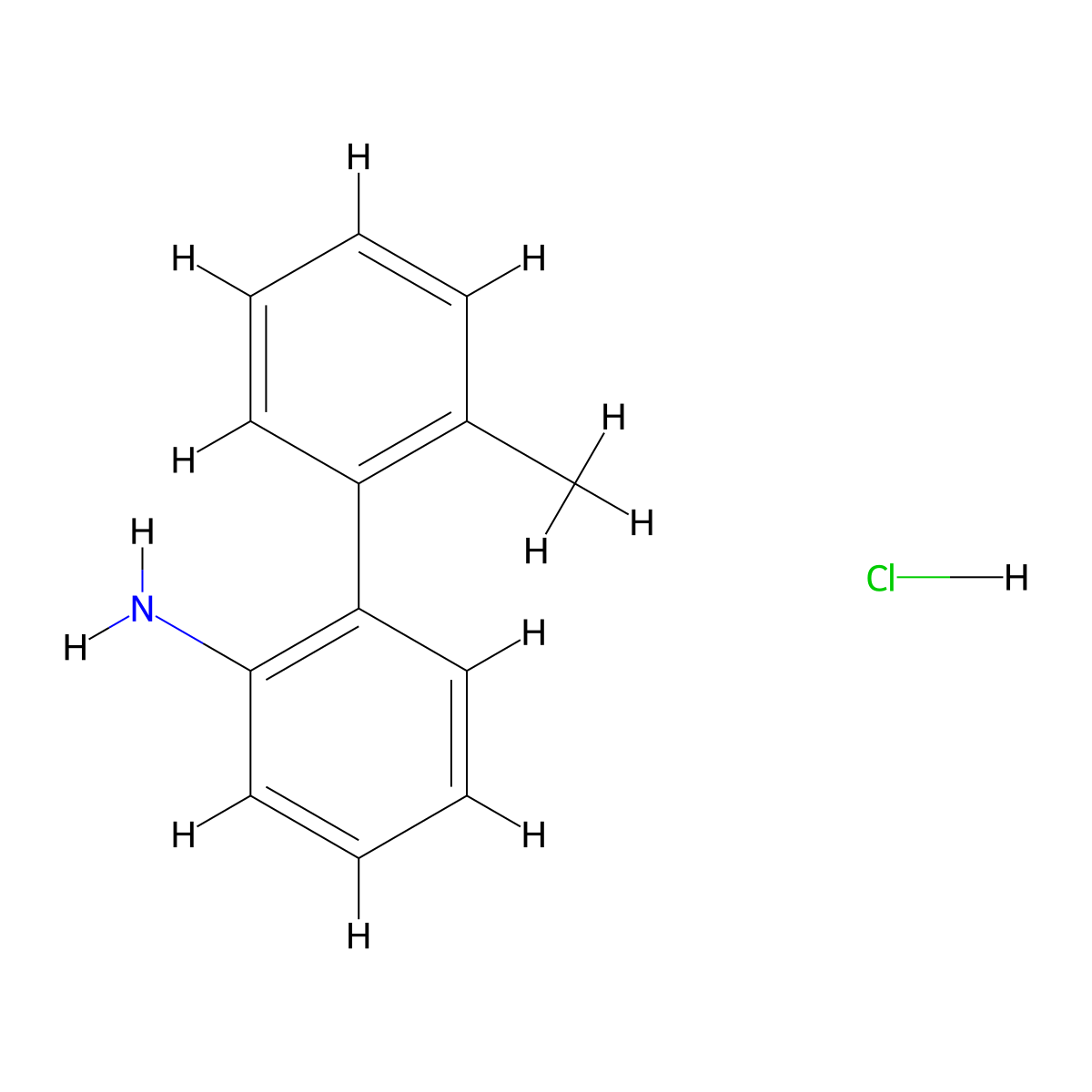 2'-Methyl[1,1'-biphenyl]-2-amine hydrochloride molecular structure, CAS 1203-42-5