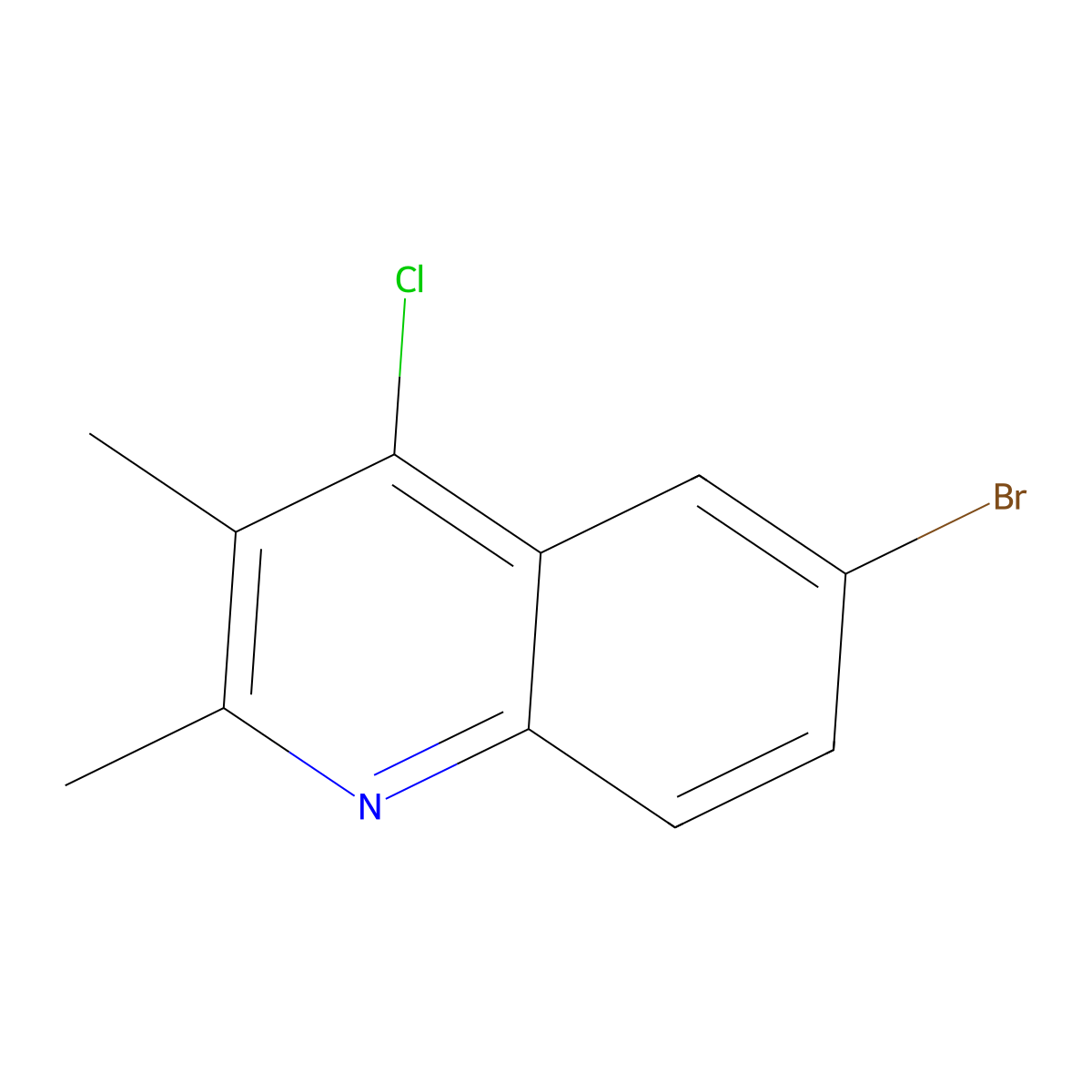 6-Bromo-4-chloro-2,3-dimethylquinoline molecular structure, CAS 1203-70-9