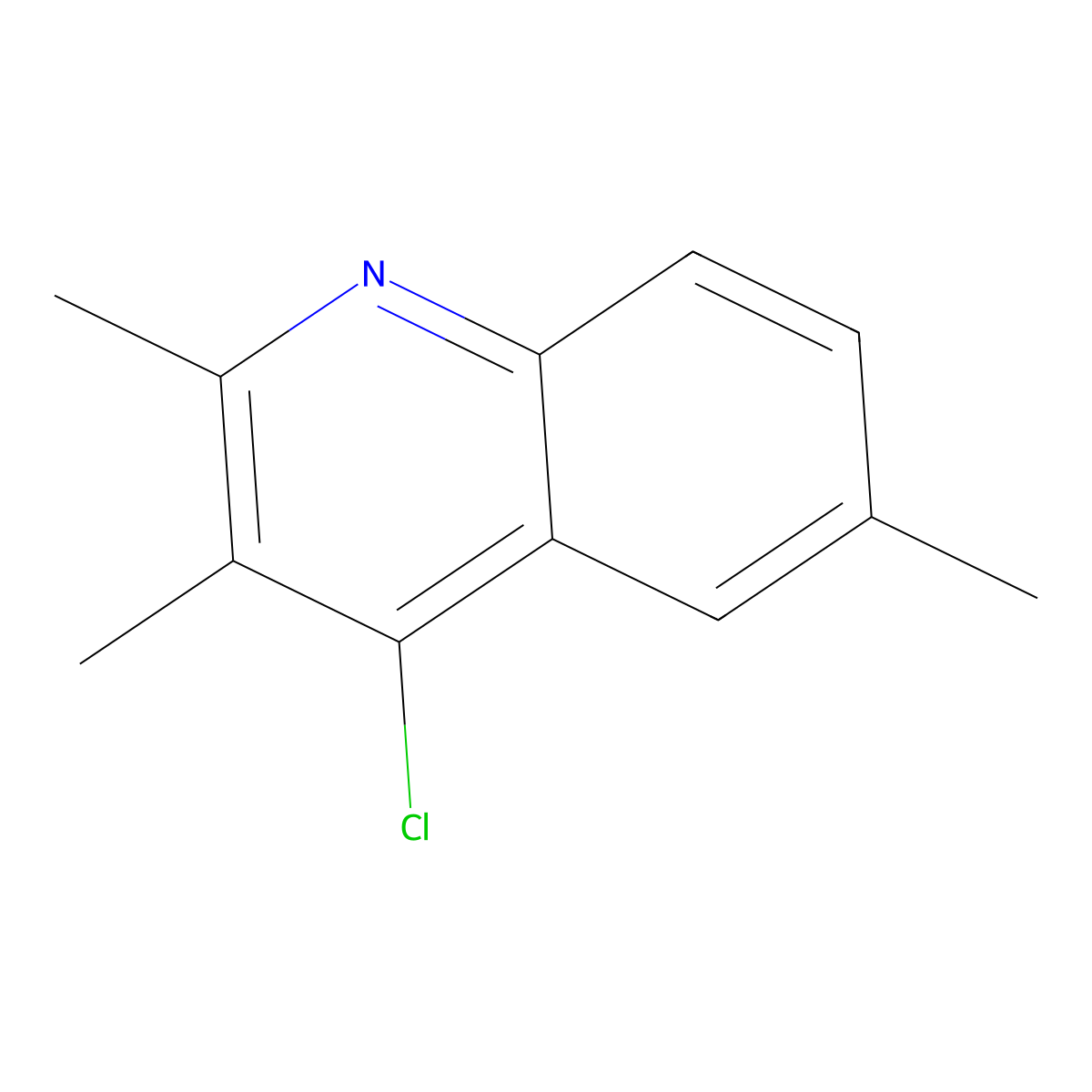 4-Chloro-2,3,6-trimethylquinoline molecular structure, CAS 1203-71-0