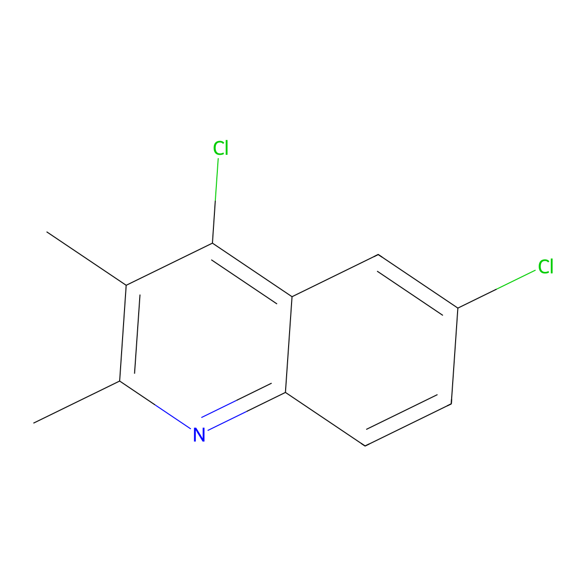 4,6-Dichloro-2,3-dimethylquinoline molecular structure, CAS 1203-72-1