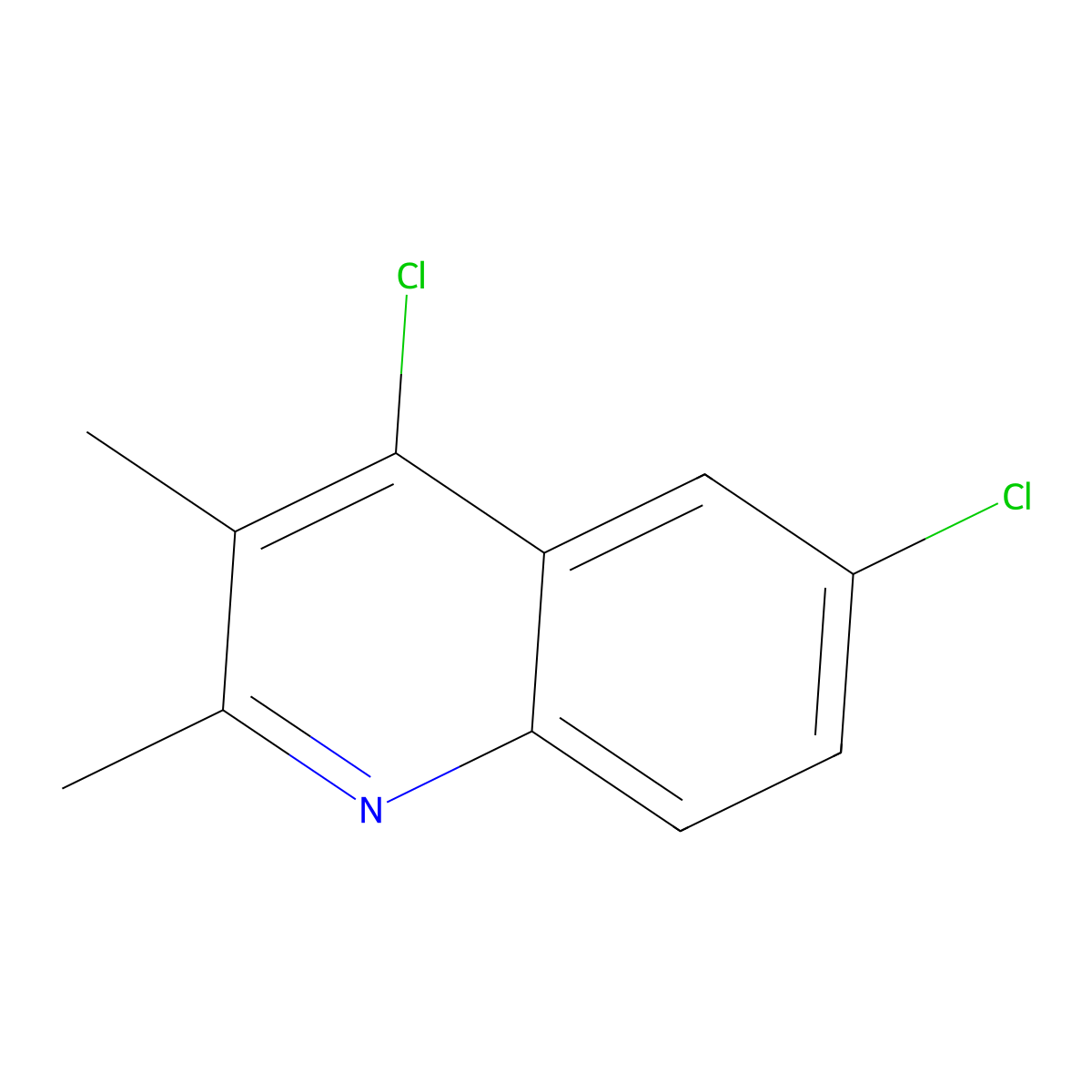 4,6-Dichloro-2,3-dimethylquinoline molecular structure, CAS 1203-72-1