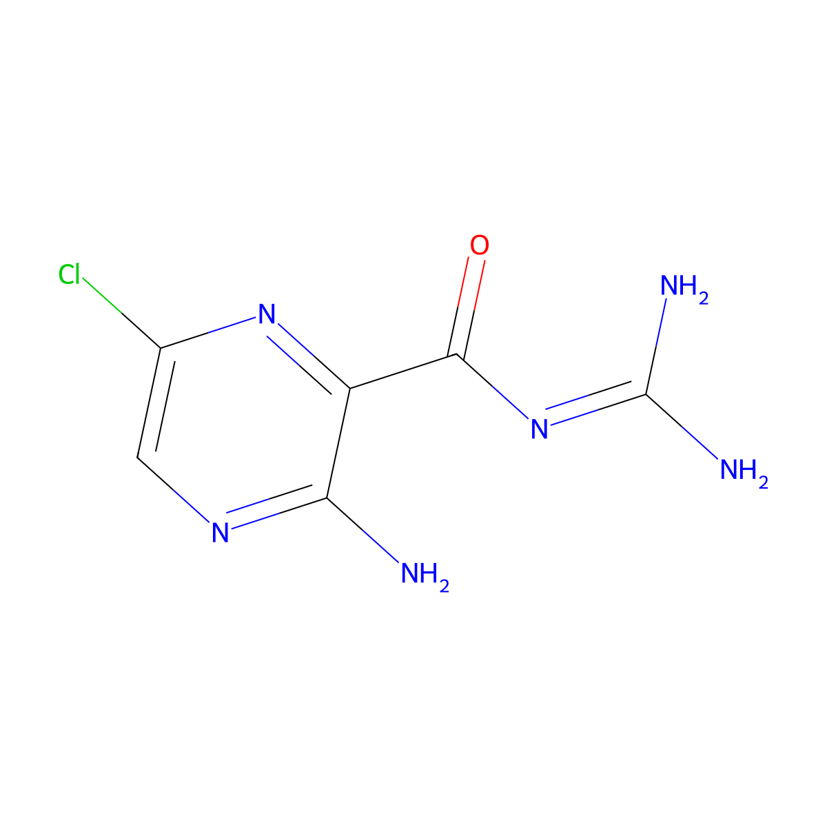 3-Amino-N-(aminoiminomethyl)-6-chloro-2-pyrazinecarboxamide molecular structure, CAS 1203-87-8