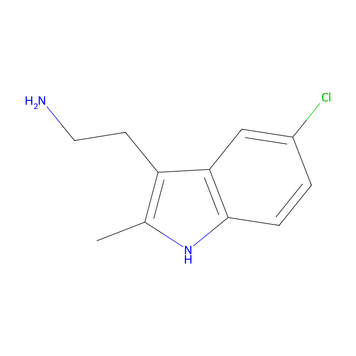 2-(5-chloro-2-methyl-1H-indol-3-yl)ethanamine molecular structure, CAS 1203-95-8