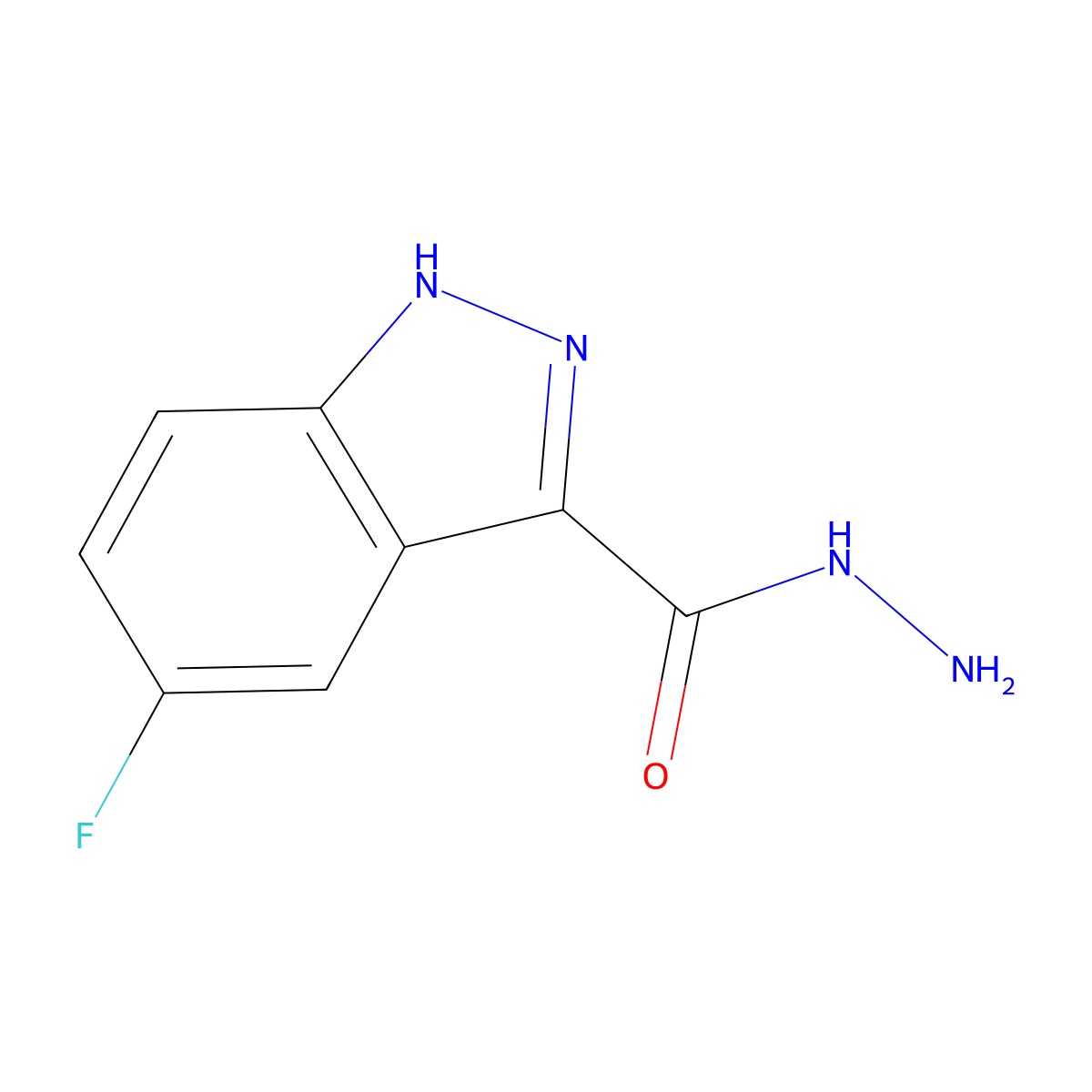 5-Fluoro-1H-indazole-3-carboxylic acid hydrazide molecular structure, CAS 1203-98-1