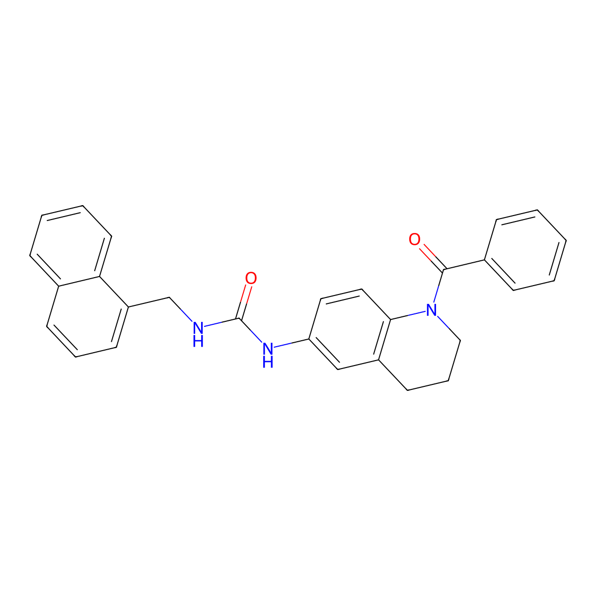 1-(1-Benzoyl-1,2,3,4-tetrahydroquinolin-6-yl)-3-(naphthalen-1-ylmethyl)urea molecular structure, CAS 1203000-46-7