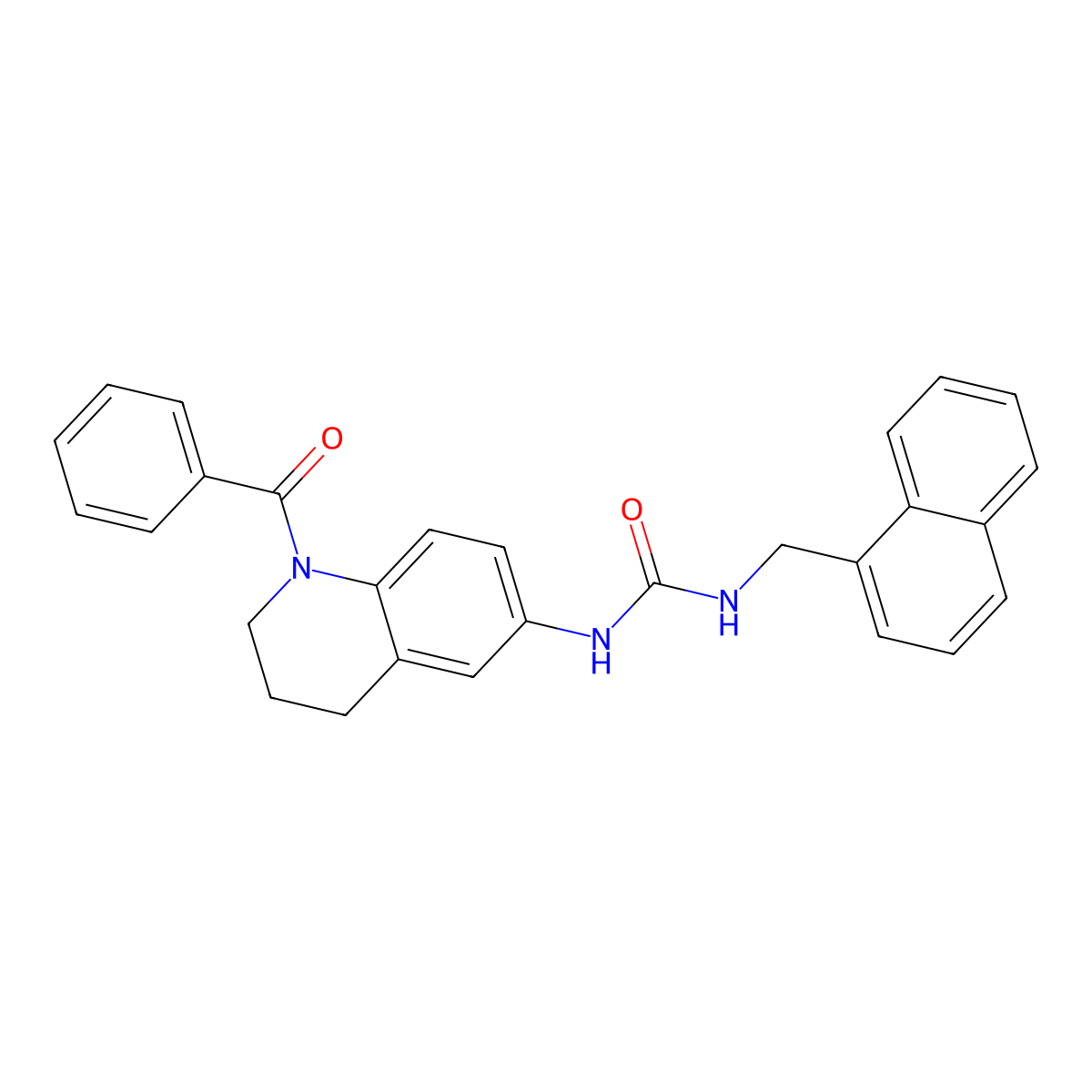 1-(1-Benzoyl-1,2,3,4-tetrahydroquinolin-6-yl)-3-(naphthalen-1-ylmethyl)urea molecular structure, CAS 1203000-46-7