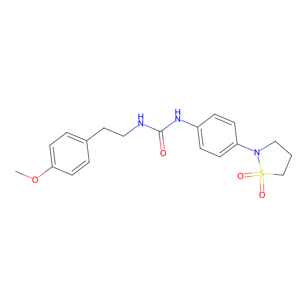 1-(4-(1,1-Dioxidoisothiazolidin-2-yl)phenyl)-3-(4-methoxyphenethyl)urea molecular structure, CAS 1203003-21-7