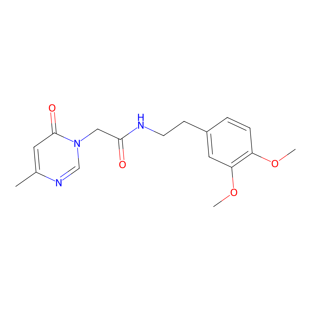 N-(3,4-dimethoxyphenethyl)-2-(4-methyl-6-oxopyrimidin-1(6H)-yl)acetamide molecular structure, CAS 1203007-07-1