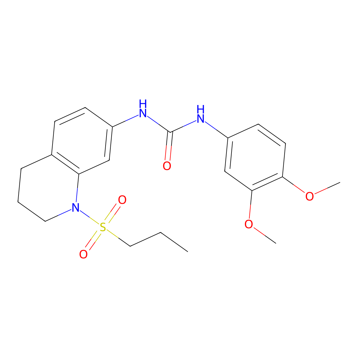 1-(3,4-Dimethoxyphenyl)-3-(1-(propylsulfonyl)-1,2,3,4-tetrahydroquinolin-7-yl)urea molecular structure, CAS 1203008-42-7