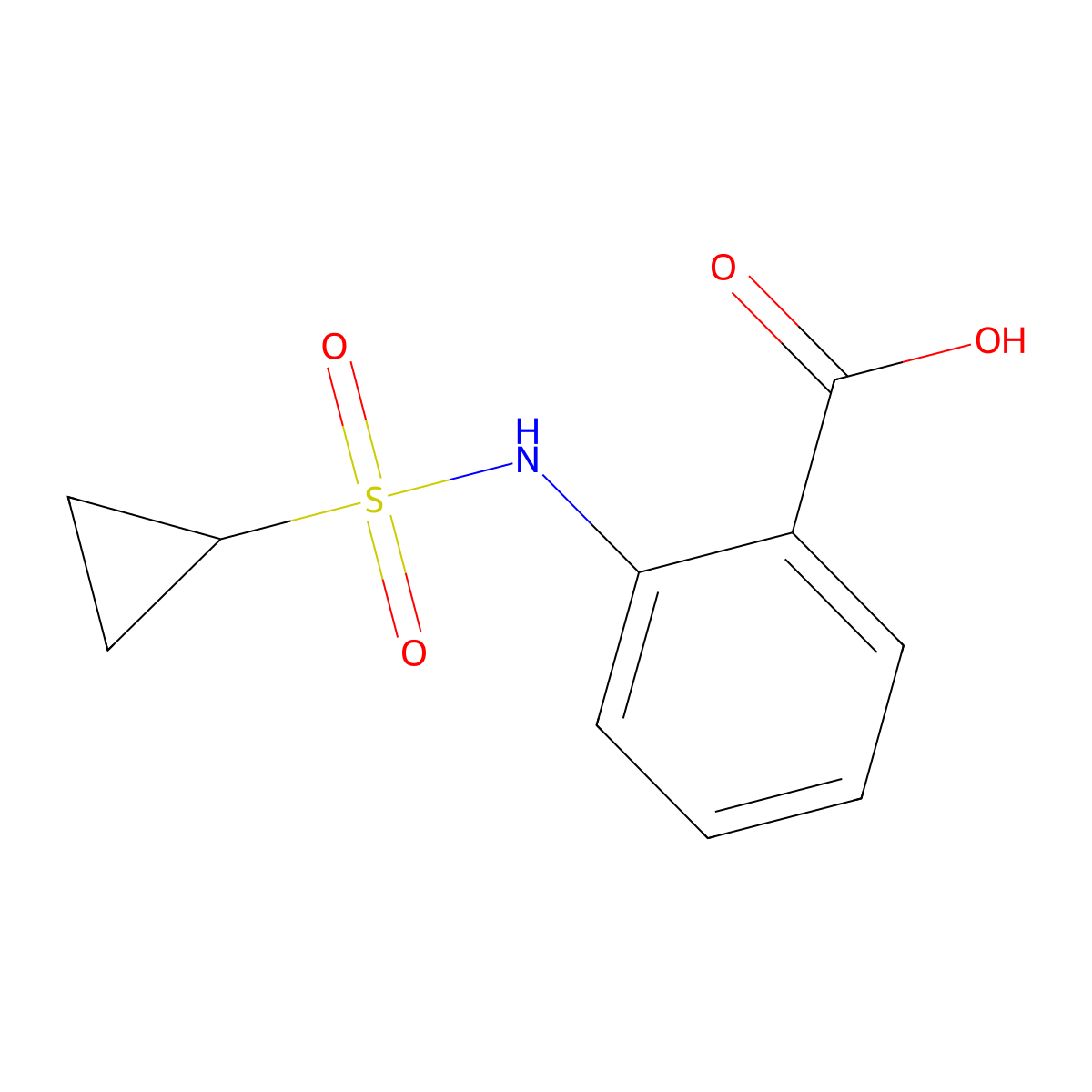 2-Cyclopropanesulfonamidobenzoic acid molecular structure, CAS 1203008-73-4