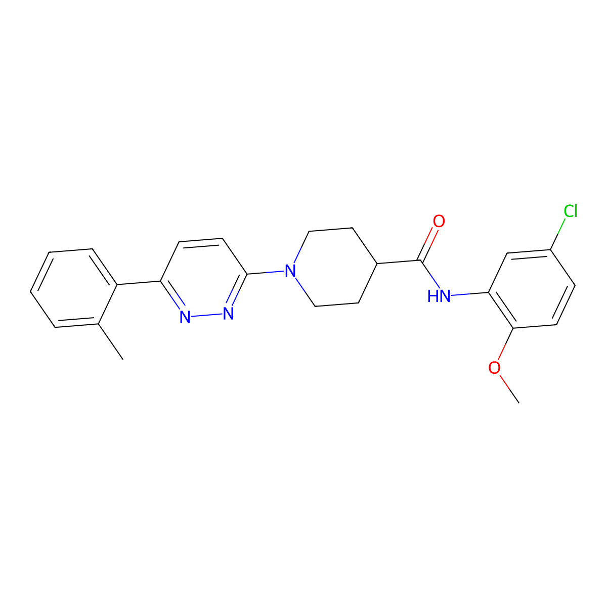 N-(5-chloro-2-methoxyphenyl)-1-[6-(2-methylphenyl)pyridazin-3-yl]piperidine-4-carboxamide molecular structure, CAS 1203010-24-5