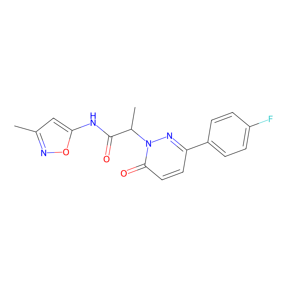2-(3-(4-fluorophenyl)-6-oxopyridazin-1(6H)-yl)-N-(3-methylisoxazol-5-yl)propanamide molecular structure, CAS 1203010-43-8