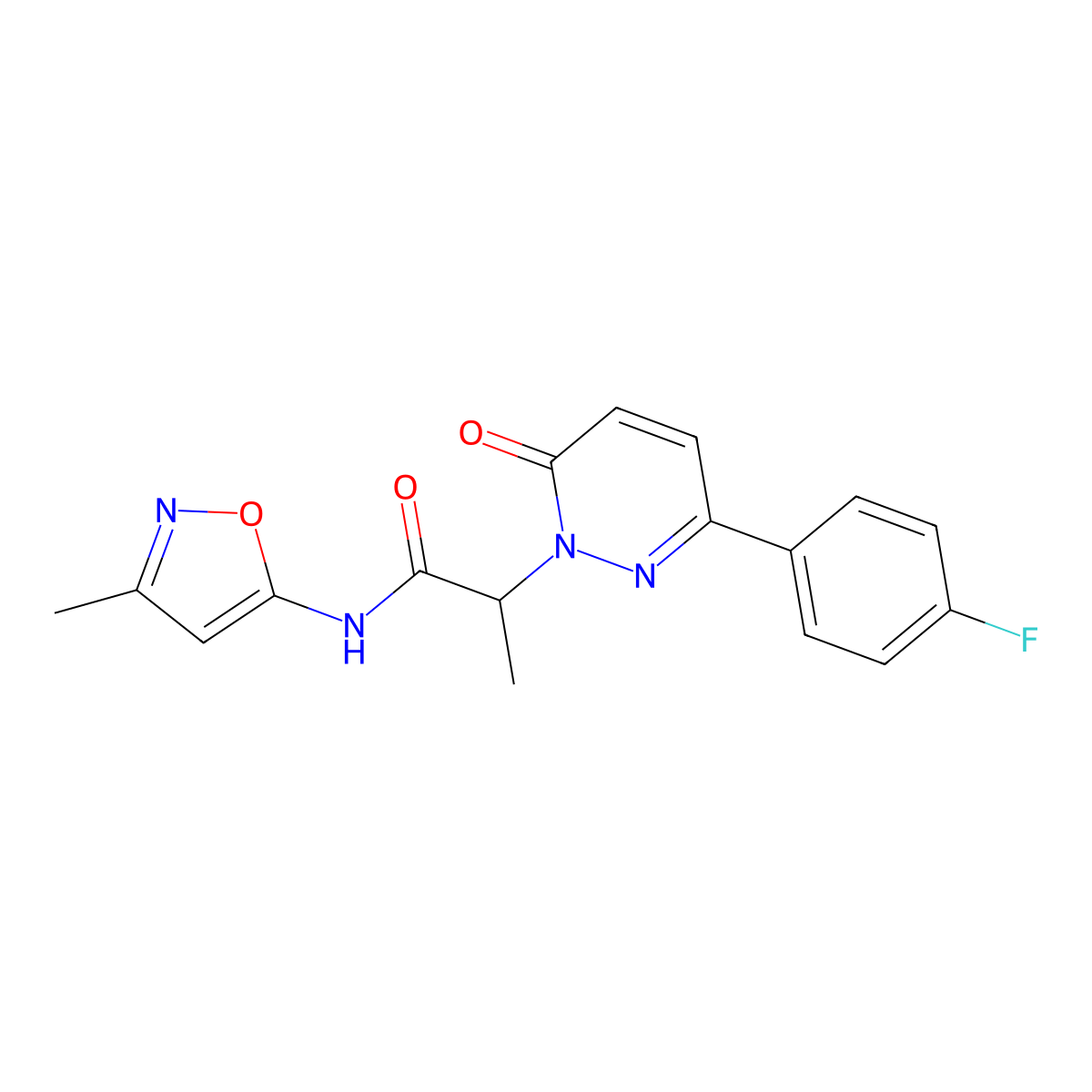 2-(3-(4-fluorophenyl)-6-oxopyridazin-1(6H)-yl)-N-(3-methylisoxazol-5-yl)propanamide molecular structure, CAS 1203010-43-8