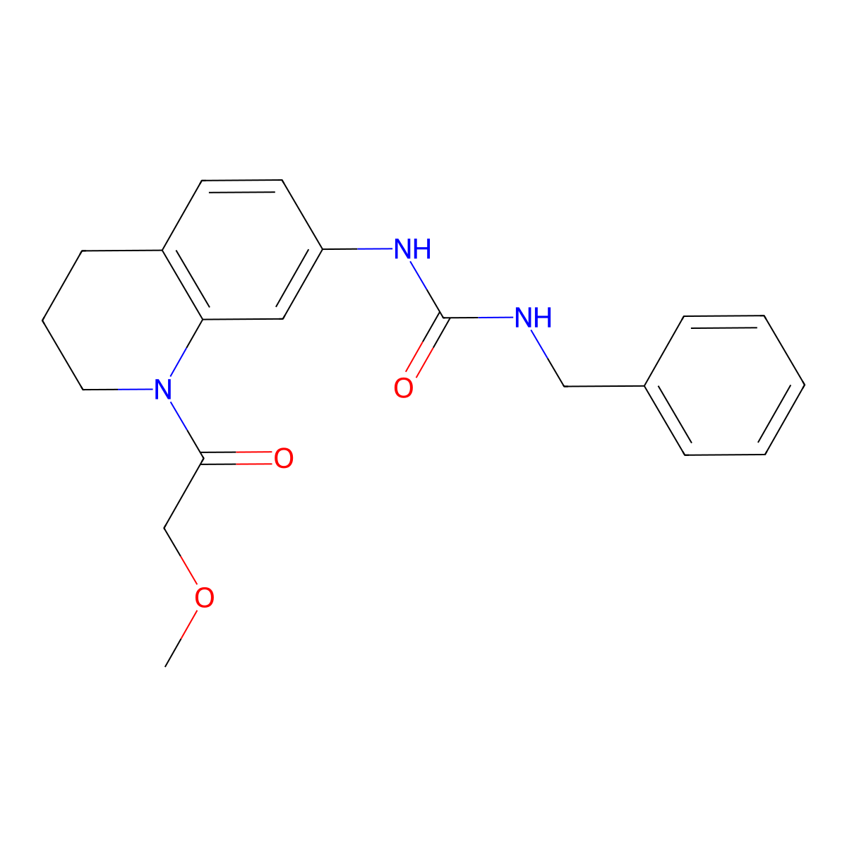 1-Benzyl-3-[1-(2-methoxyacetyl)-1,2,3,4-tetrahydroquinolin-7-yl]urea molecular structure, CAS 1203010-56-3
