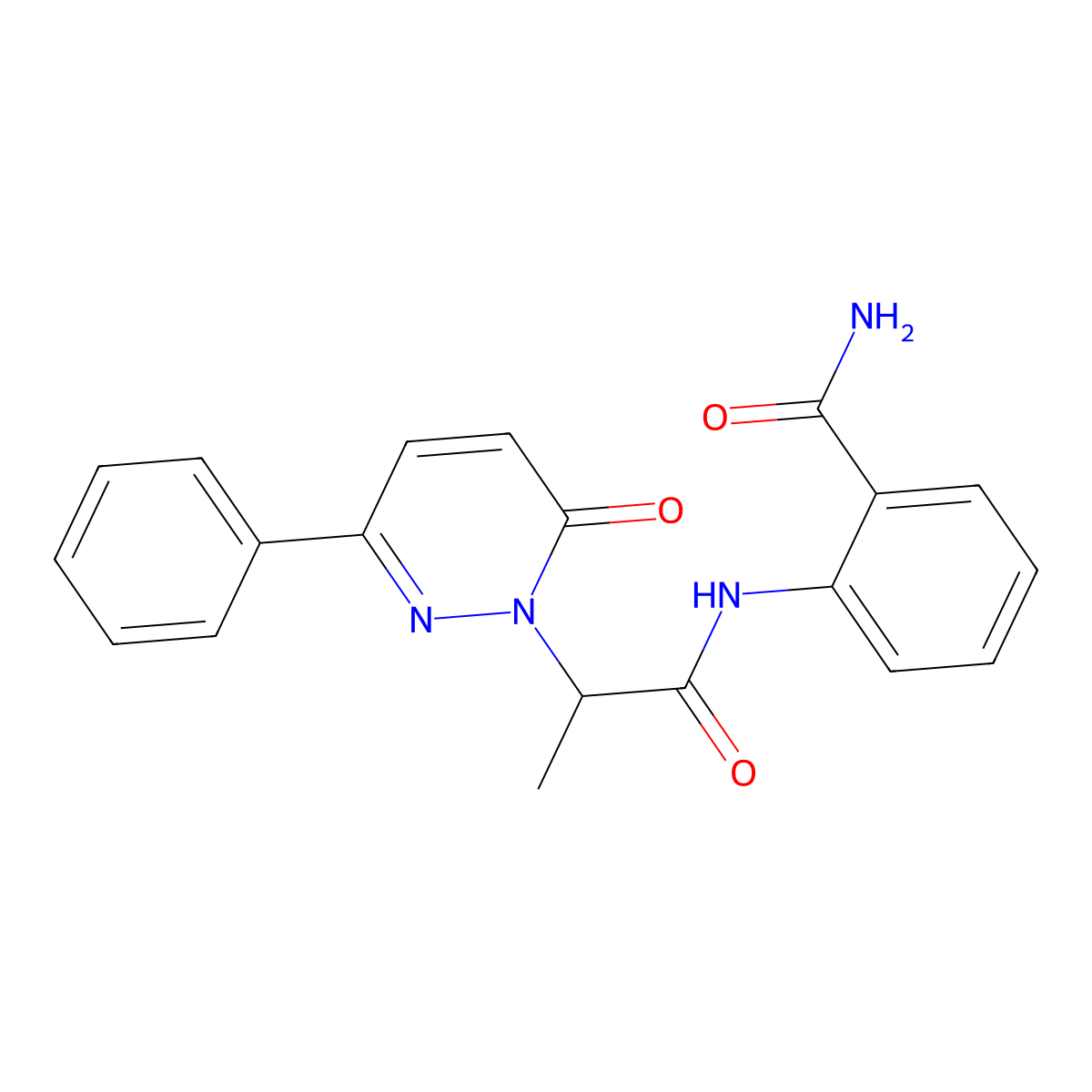 2-(2-(6-oxo-3-phenylpyridazin-1(6H)-yl)propanamido)benzamide molecular structure, CAS 1203011-35-1