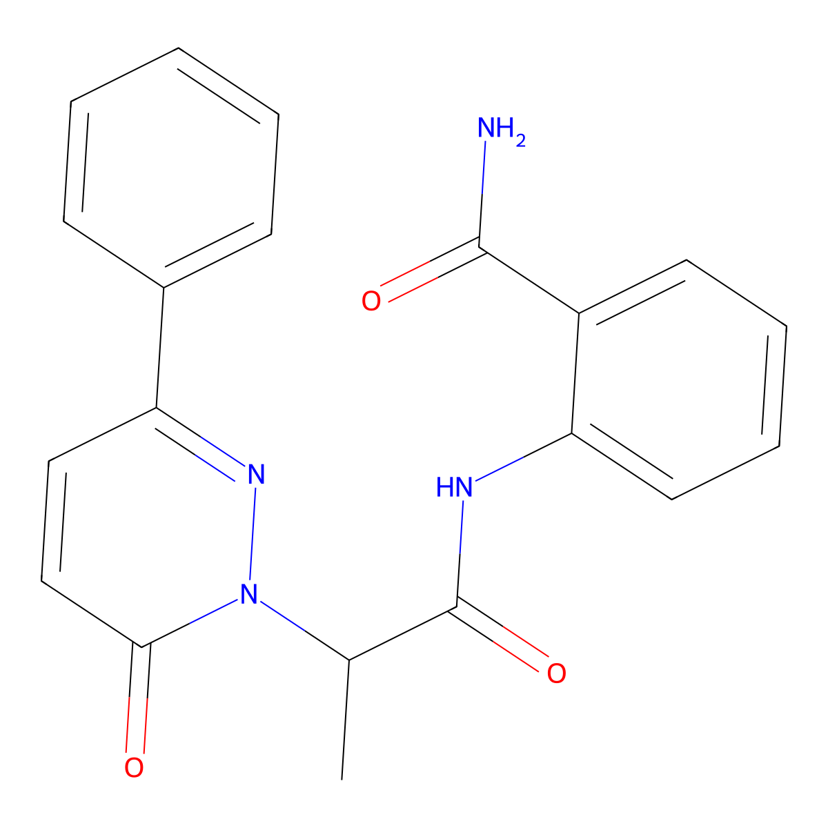 2-(2-(6-oxo-3-phenylpyridazin-1(6H)-yl)propanamido)benzamide molecular structure, CAS 1203011-35-1