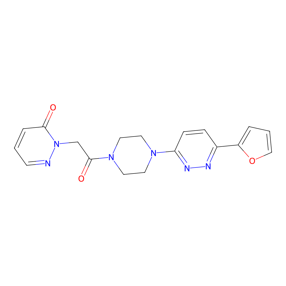 2-(2-(4-(6-(furan-2-yl)pyridazin-3-yl)piperazin-1-yl)-2-oxoethyl)pyridazin-3(2H)-one molecular structure, CAS 1203012-22-9