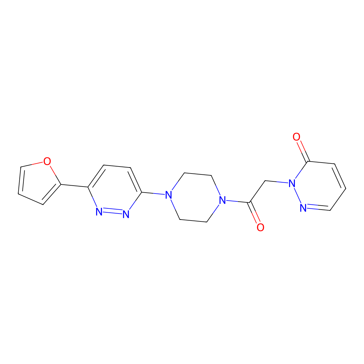 2-(2-(4-(6-(furan-2-yl)pyridazin-3-yl)piperazin-1-yl)-2-oxoethyl)pyridazin-3(2H)-one molecular structure, CAS 1203012-22-9