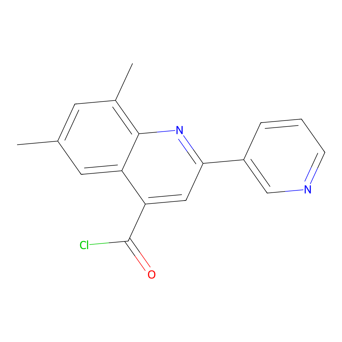 6,8-Dimethyl-2-pyridin-3-ylquinoline-4-carbonyl chloride hydrochloride molecular structure, CAS 1203012-91-2