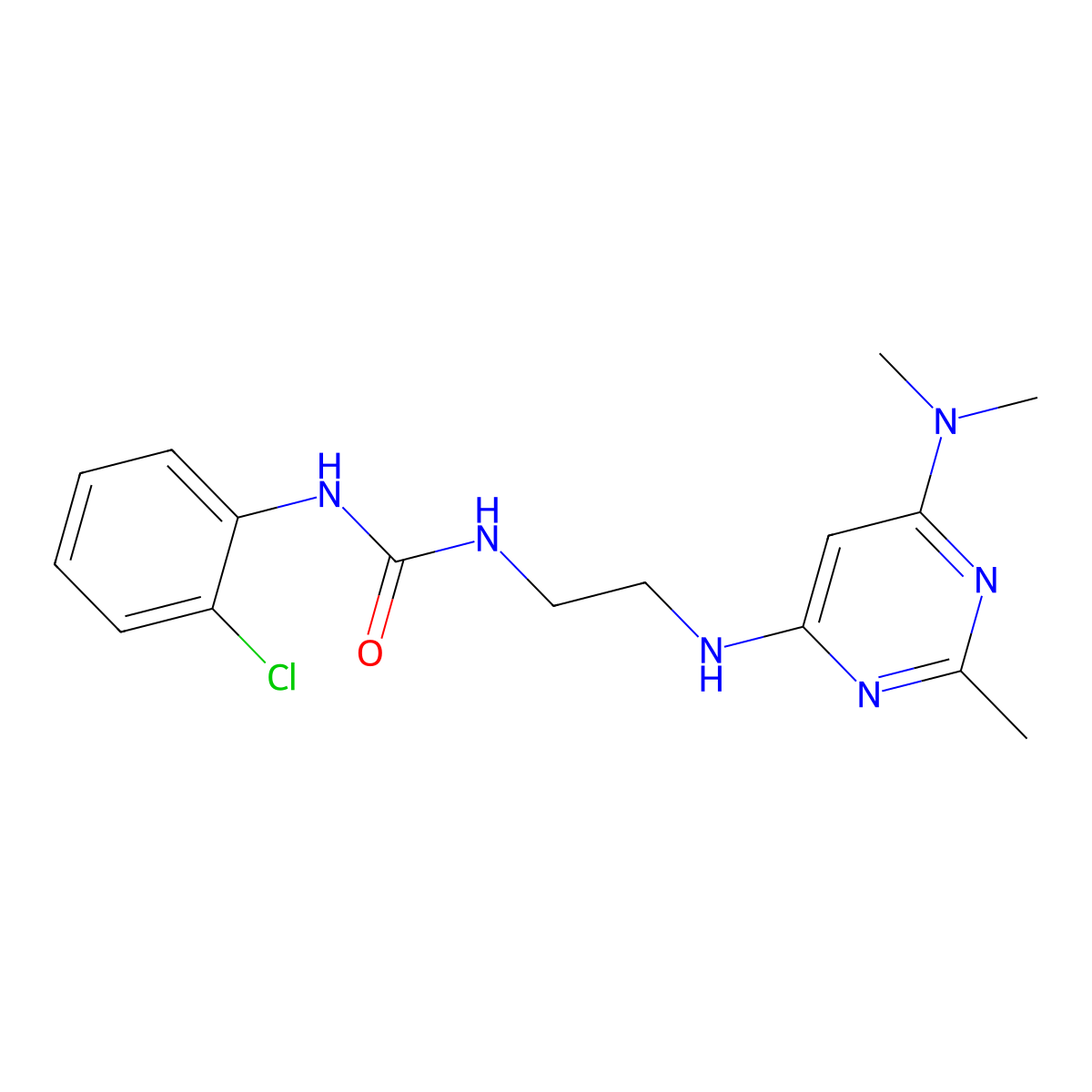 1-(2-Chlorophenyl)-3-(2-((6-(dimethylamino)-2-methylpyrimidin-4-yl)amino)ethyl)urea molecular structure, CAS 1203013-14-2