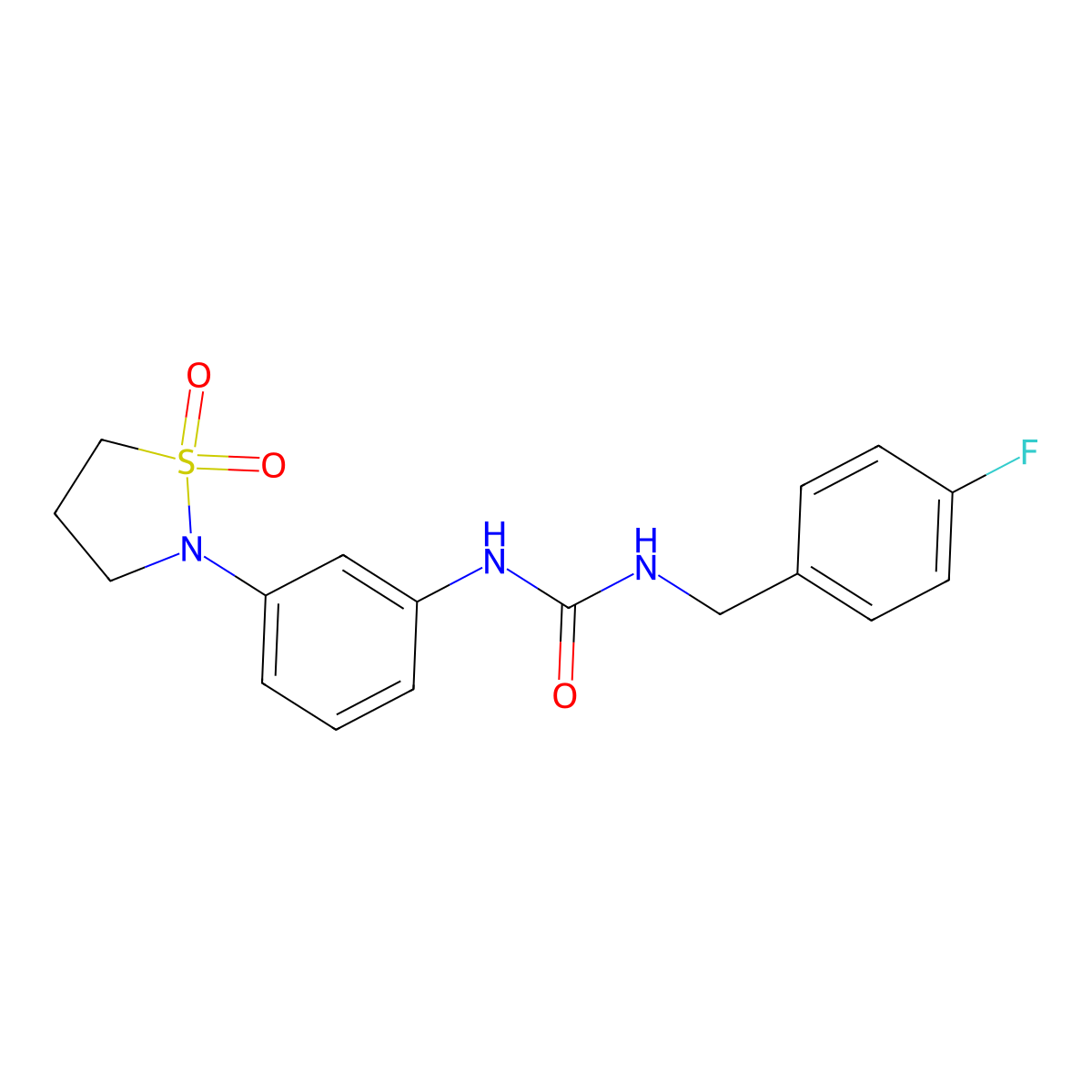 1-(3-(1,1-Dioxidoisothiazolidin-2-yl)phenyl)-3-(4-fluorobenzyl)urea molecular structure, CAS 1203014-24-7
