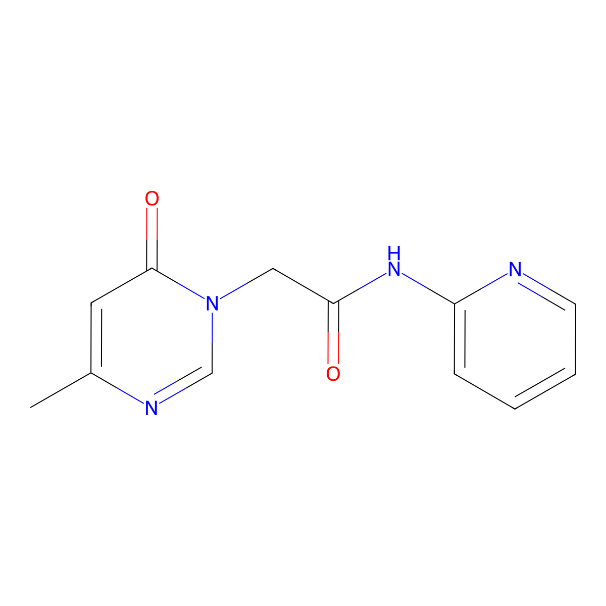 2-(4-methyl-6-oxopyrimidin-1(6H)-yl)-N-(pyridin-2-yl)acetamide molecular structure, CAS 1203014-55-4