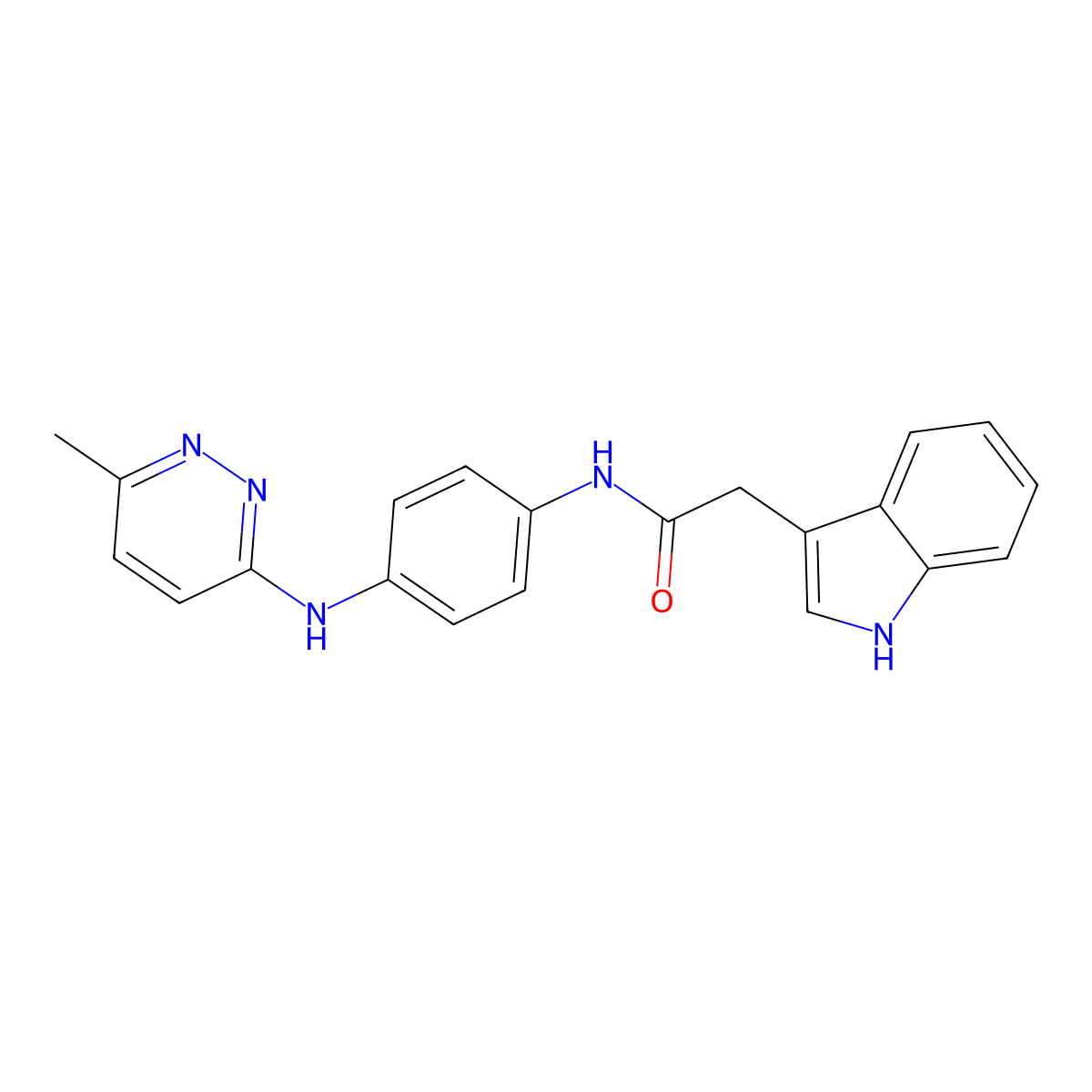 2-(1H-indol-3-yl)-N-{4-[(6-methylpyridazin-3-yl)amino]phenyl}acetamide molecular structure, CAS 1203015-31-9