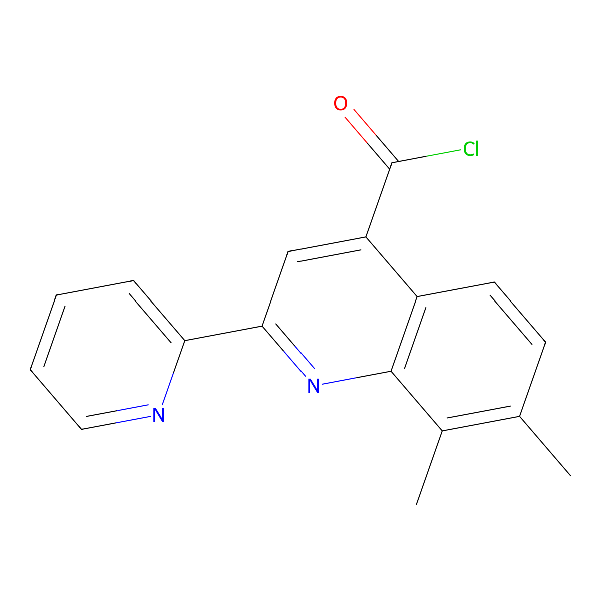 7,8-Dimethyl-2-(pyridin-2-YL)quinoline-4-carbonyl chloride molecular structure, CAS 1203015-83-1
