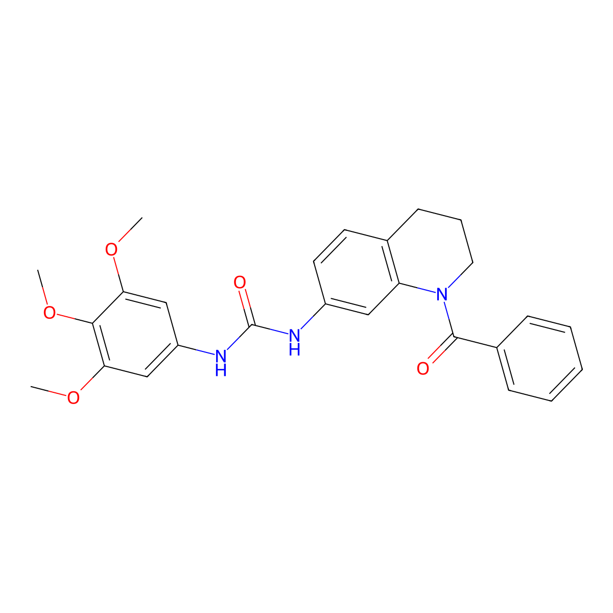 1-(1-Benzoyl-1,2,3,4-tetrahydroquinolin-7-yl)-3-(3,4,5-trimethoxyphenyl)urea molecular structure, CAS 1203018-01-2