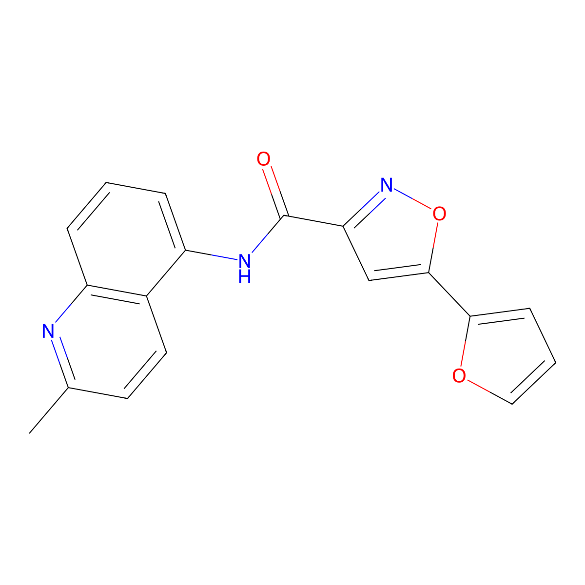 5-(furan-2-yl)-N-(2-methylquinolin-5-yl)isoxazole-3-carboxamide molecular structure, CAS 1203018-03-4