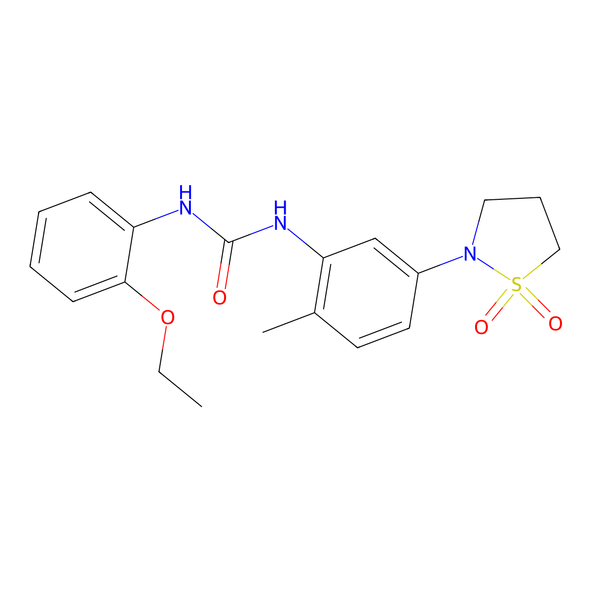 1-(5-(1,1-Dioxidoisothiazolidin-2-yl)-2-methylphenyl)-3-(2-ethoxyphenyl)urea molecular structure, CAS 1203019-42-4