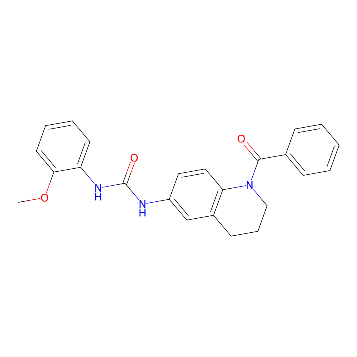 1-(1-Benzoyl-1,2,3,4-tetrahydroquinolin-6-yl)-3-(2-methoxyphenyl)urea molecular structure, CAS 1203019-60-6