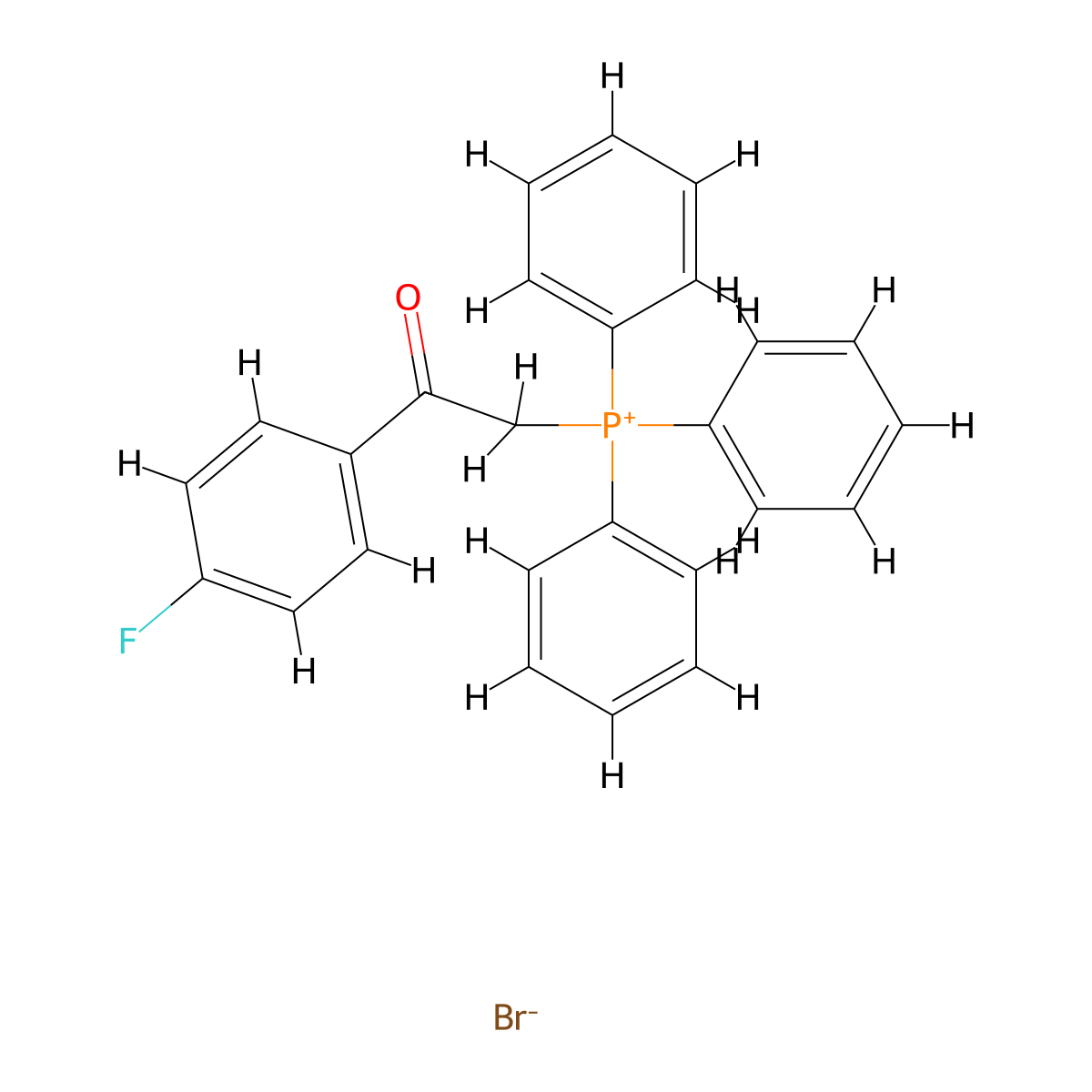 Phosphonium, [2-(4-fluorophenyl)-2-oxoethyl]triphenyl-, bromide molecular structure, CAS 120302-61-6