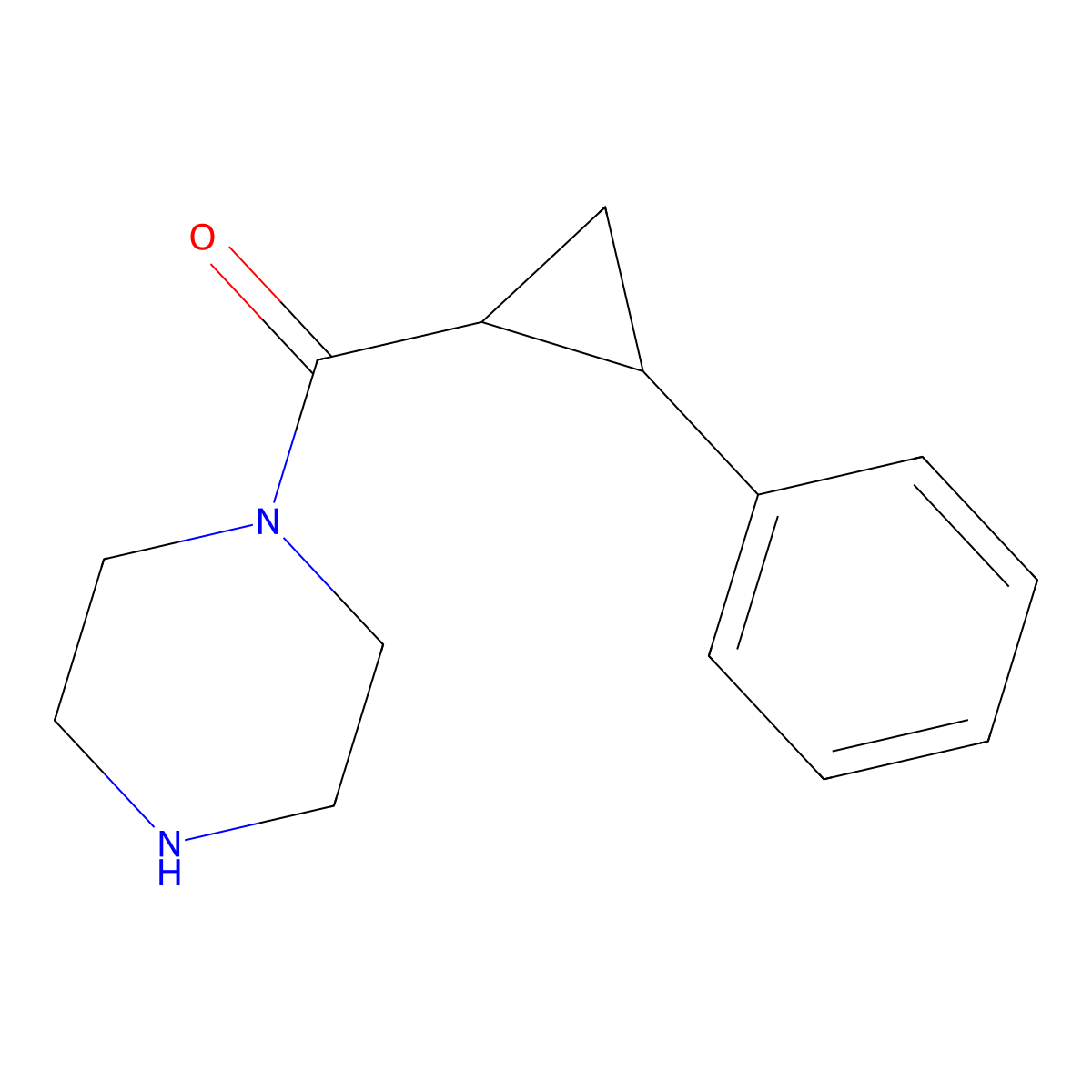 1-(2-Phenylcyclopropanecarbonyl)piperazine molecular structure, CAS 1203020-63-6