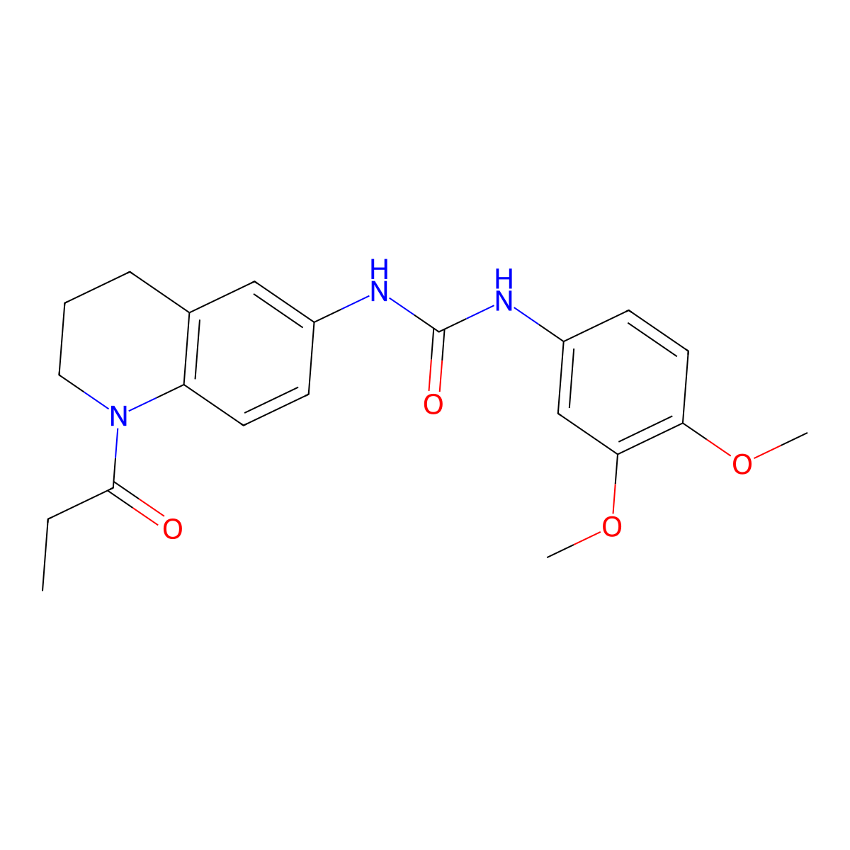 1-(3,4-Dimethoxyphenyl)-3-(1-propionyl-1,2,3,4-tetrahydroquinolin-6-yl)urea molecular structure, CAS 1203021-16-2