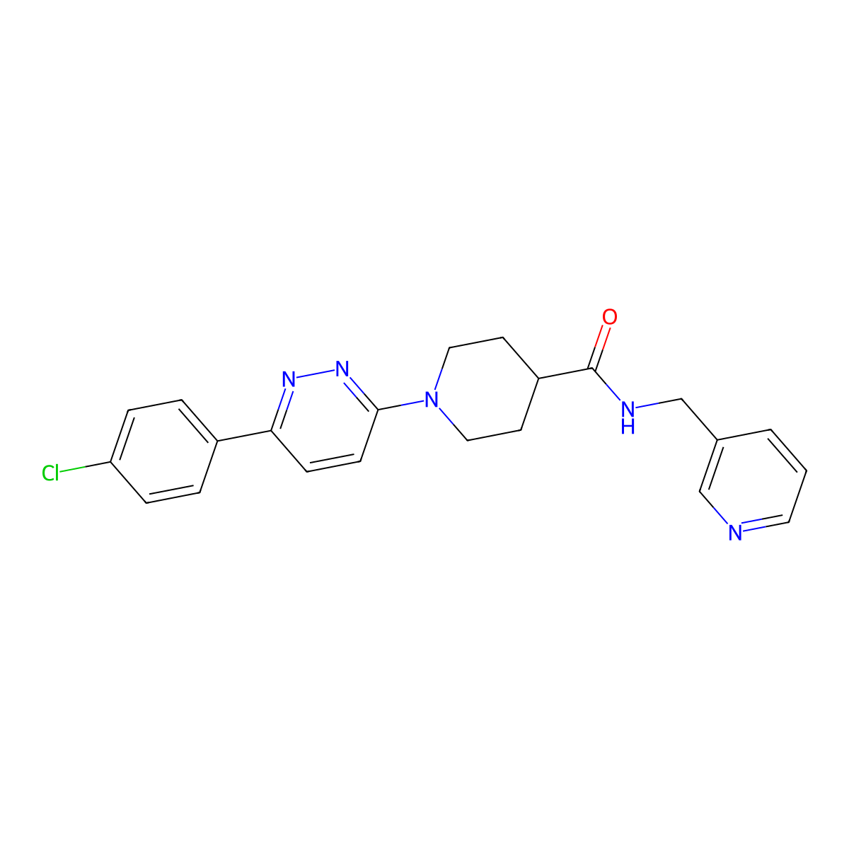 1-(6-(4-chlorophenyl)pyridazin-3-yl)-N-(pyridin-3-ylmethyl)piperidine-4-carboxamide molecular structure, CAS 1203022-49-4