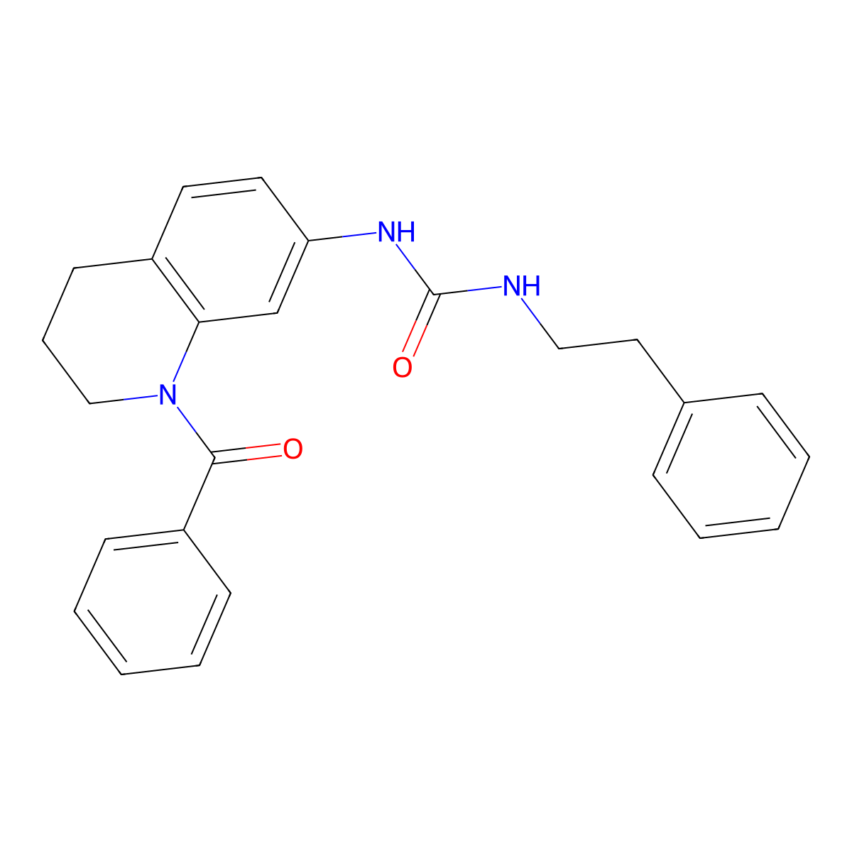 1-(1-Benzoyl-1,2,3,4-tetrahydroquinolin-7-yl)-3-phenethylurea molecular structure, CAS 1203022-59-6