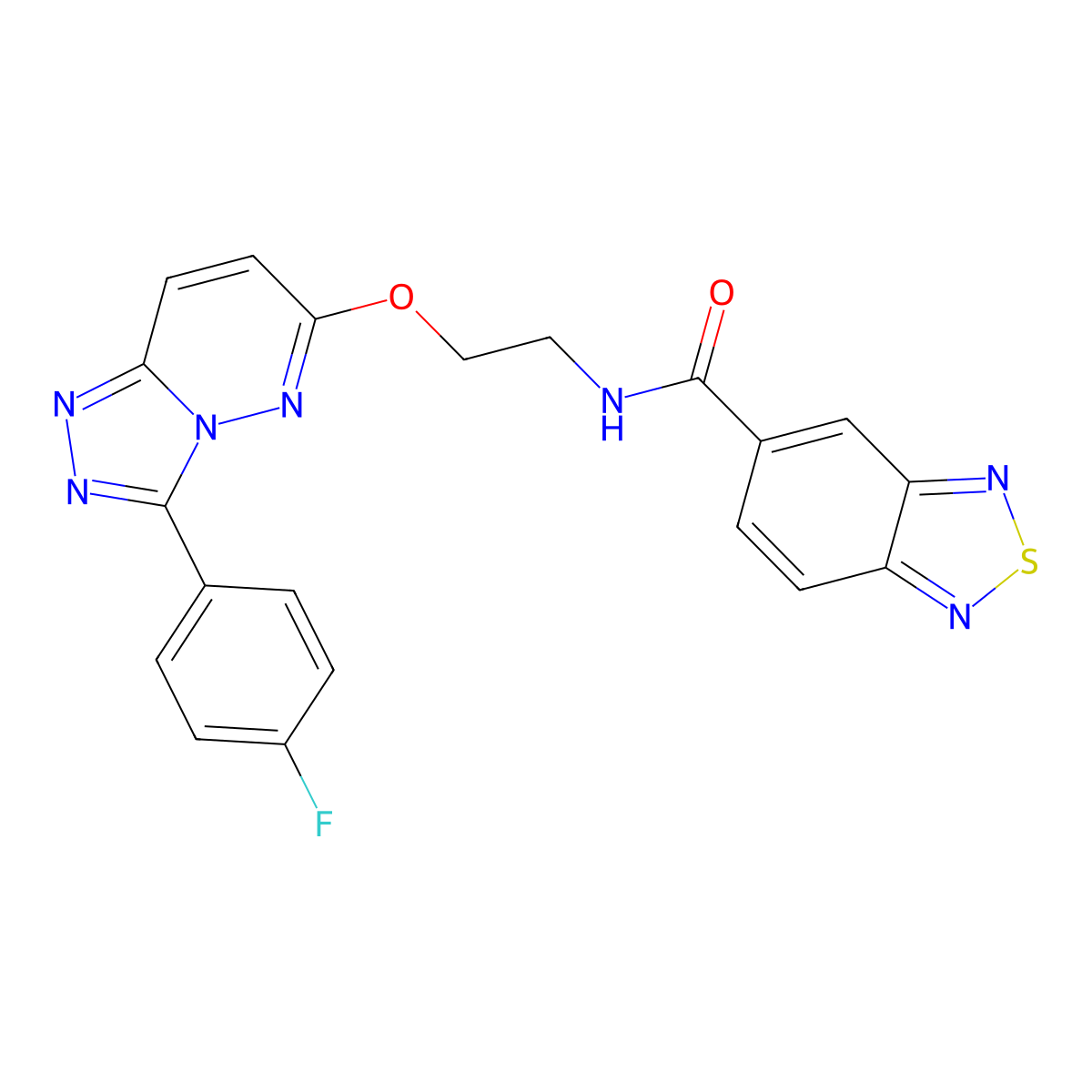 N-(2-((3-(4-fluorophenyl)-[1,2,4]triazolo[4,3-b]pyridazin-6-yl)oxy)ethyl)benzo[c][1,2,5]thiadiazole-5-carboxamide molecular structure, CAS 1203022-76-7