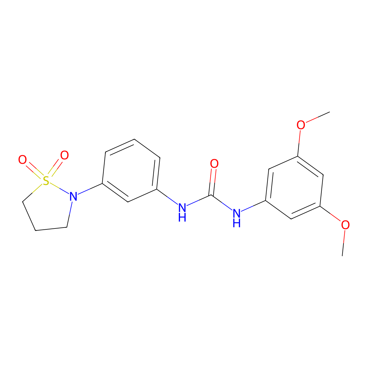 1-(3,5-Dimethoxyphenyl)-3-(3-(1,1-dioxidoisothiazolidin-2-yl)phenyl)urea molecular structure, CAS 1203023-56-6