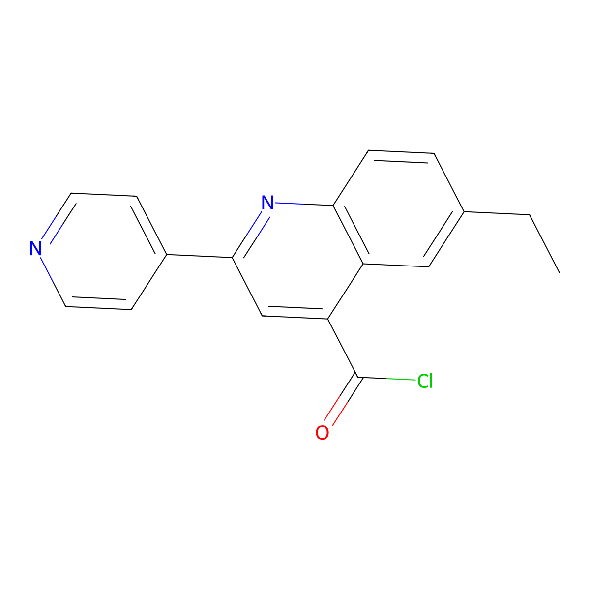 6-Ethyl-2-pyridin-4-ylquinoline-4-carbonyl chloride hydrochloride molecular structure, CAS 1203024-76-3