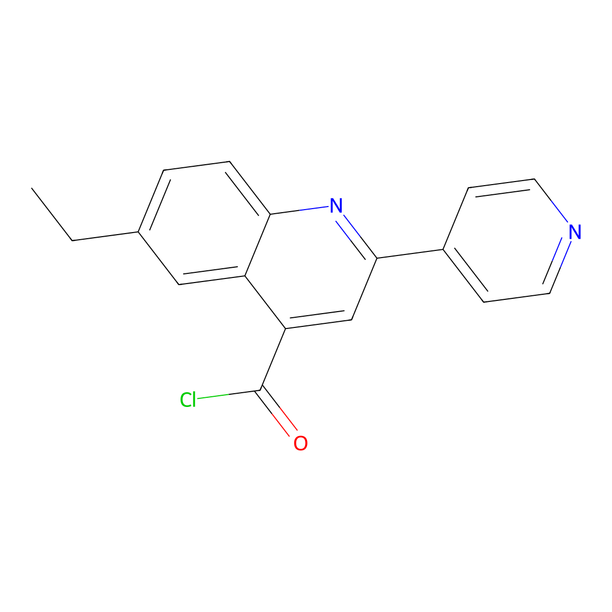 6-Ethyl-2-pyridin-4-ylquinoline-4-carbonyl chloride hydrochloride molecular structure, CAS 1203024-76-3