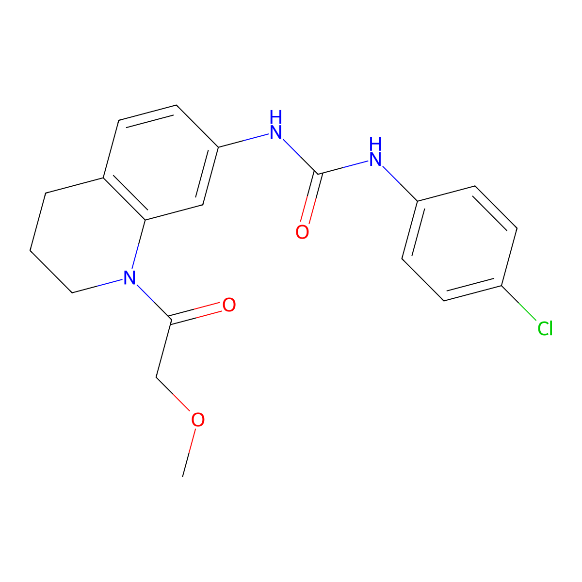 1-(4-Chlorophenyl)-3-(1-(2-methoxyacetyl)-1,2,3,4-tetrahydroquinolin-7-yl)urea molecular structure, CAS 1203026-29-2