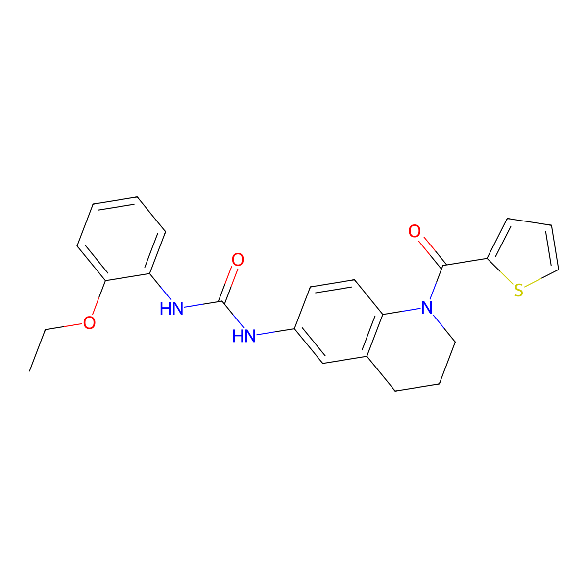 1-(2-Ethoxyphenyl)-3-(1-(thiophene-2-carbonyl)-1,2,3,4-tetrahydroquinolin-6-yl)urea molecular structure, CAS 1203028-96-9