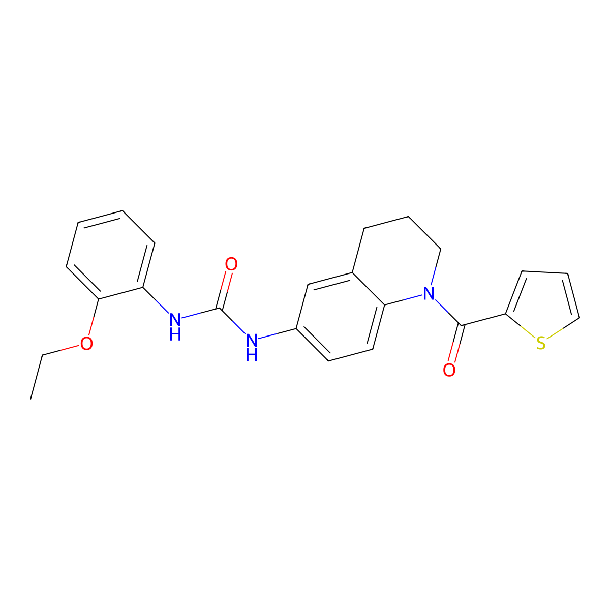 1-(2-Ethoxyphenyl)-3-(1-(thiophene-2-carbonyl)-1,2,3,4-tetrahydroquinolin-6-yl)urea molecular structure, CAS 1203028-96-9